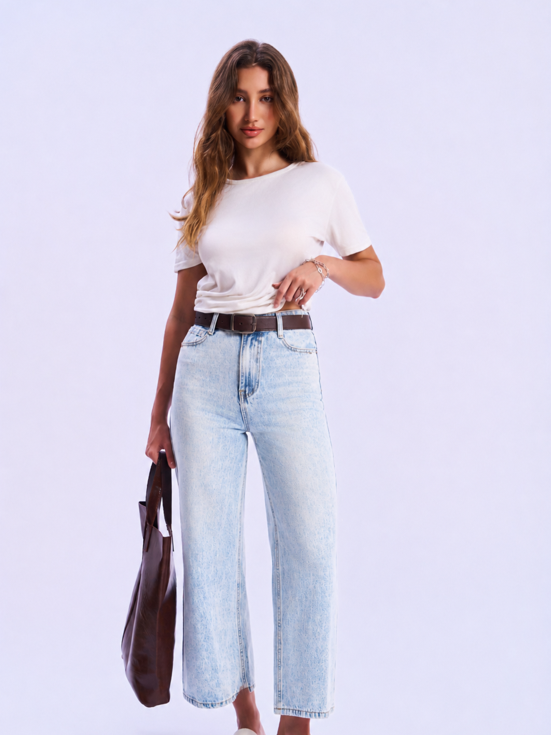 High-Waisted Wide-Leg Jeans