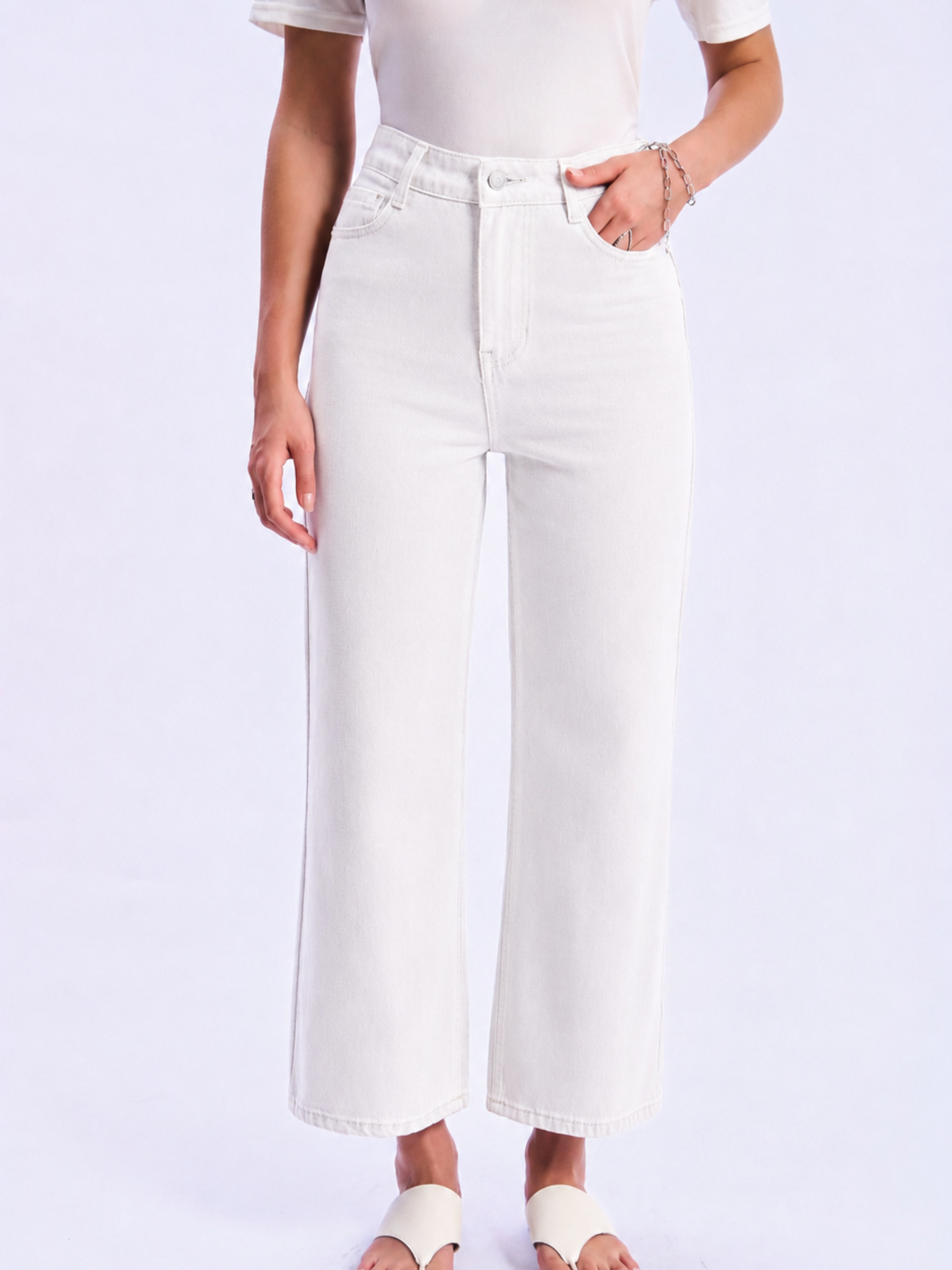 High-Waisted Wide-Leg Jeans