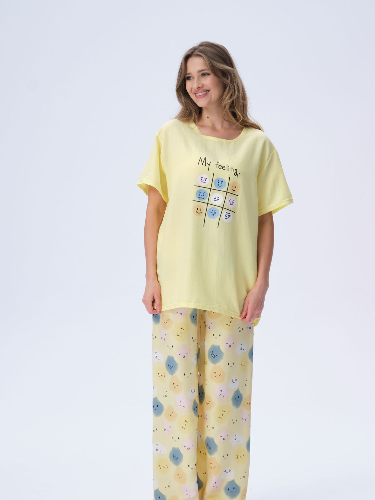 بيجامة نسائية - قطعتين (M-2XL)
