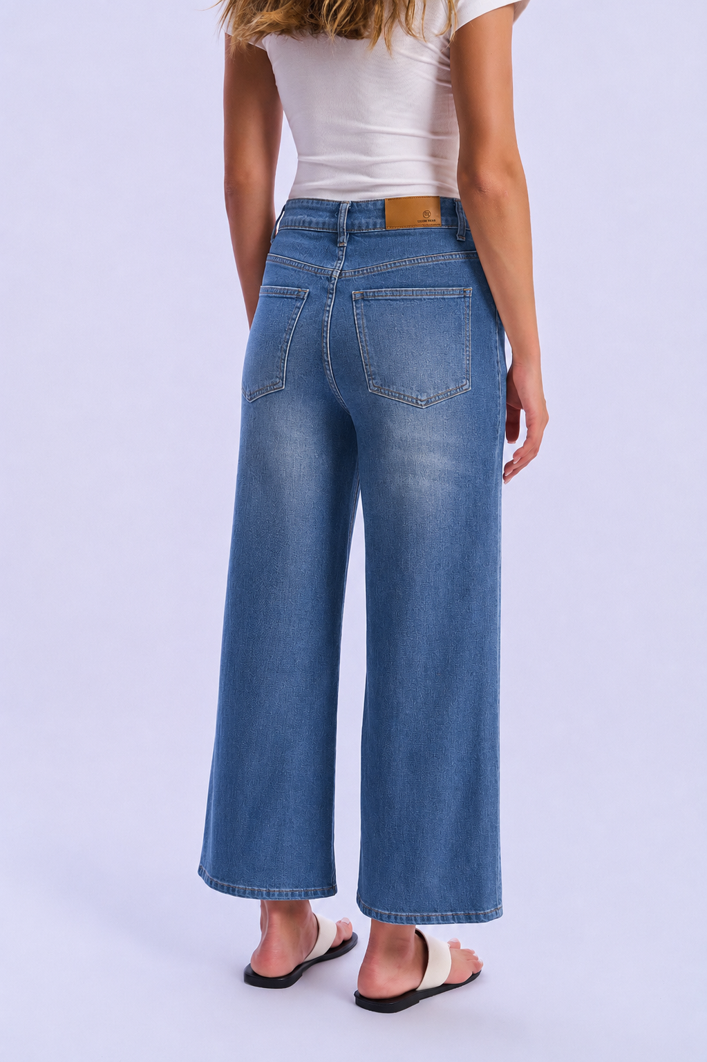 High-Waisted Straight Wide-Leg Jeans