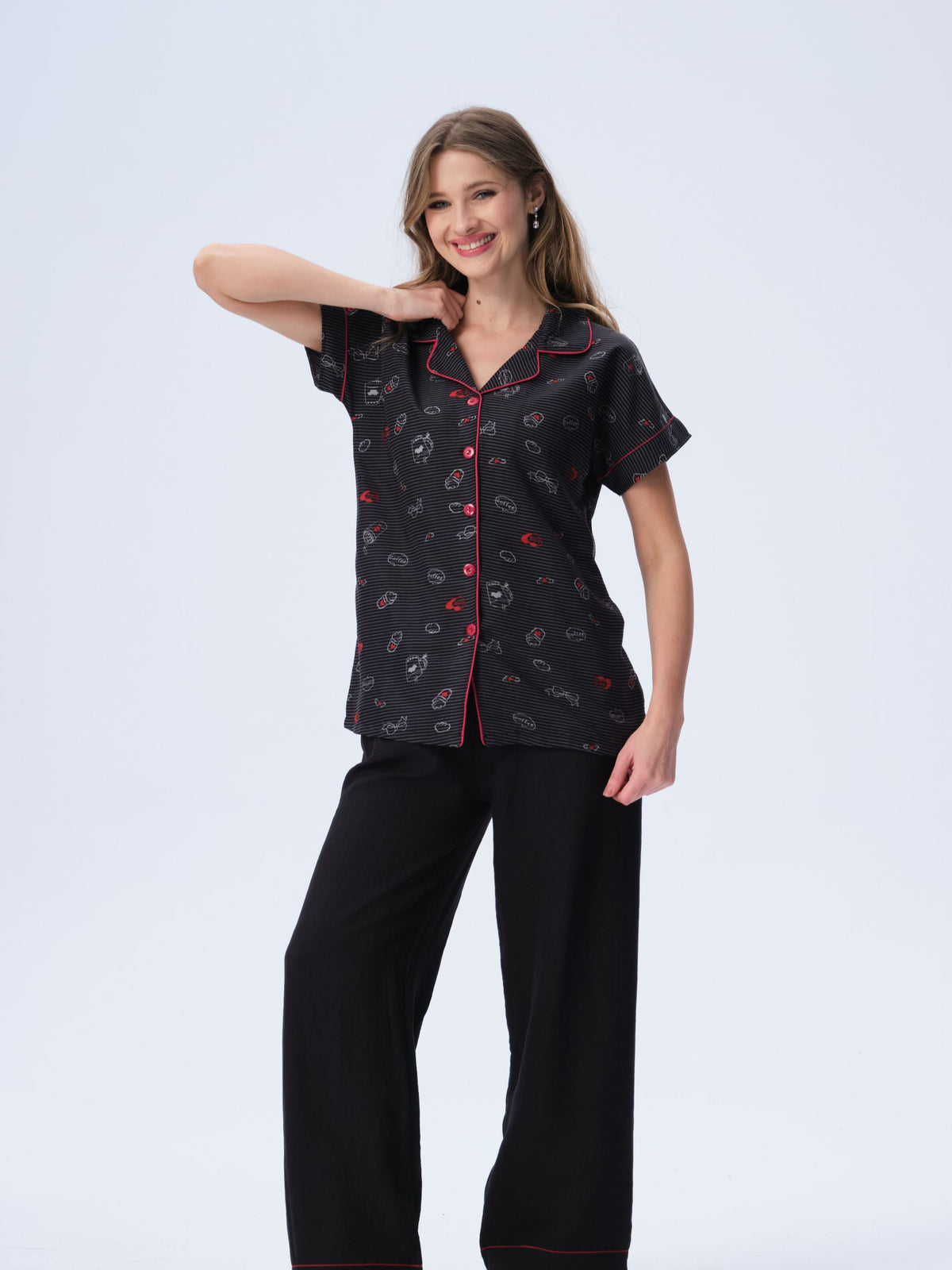 بيجامة نسائية - قطعتين (M-2XL)