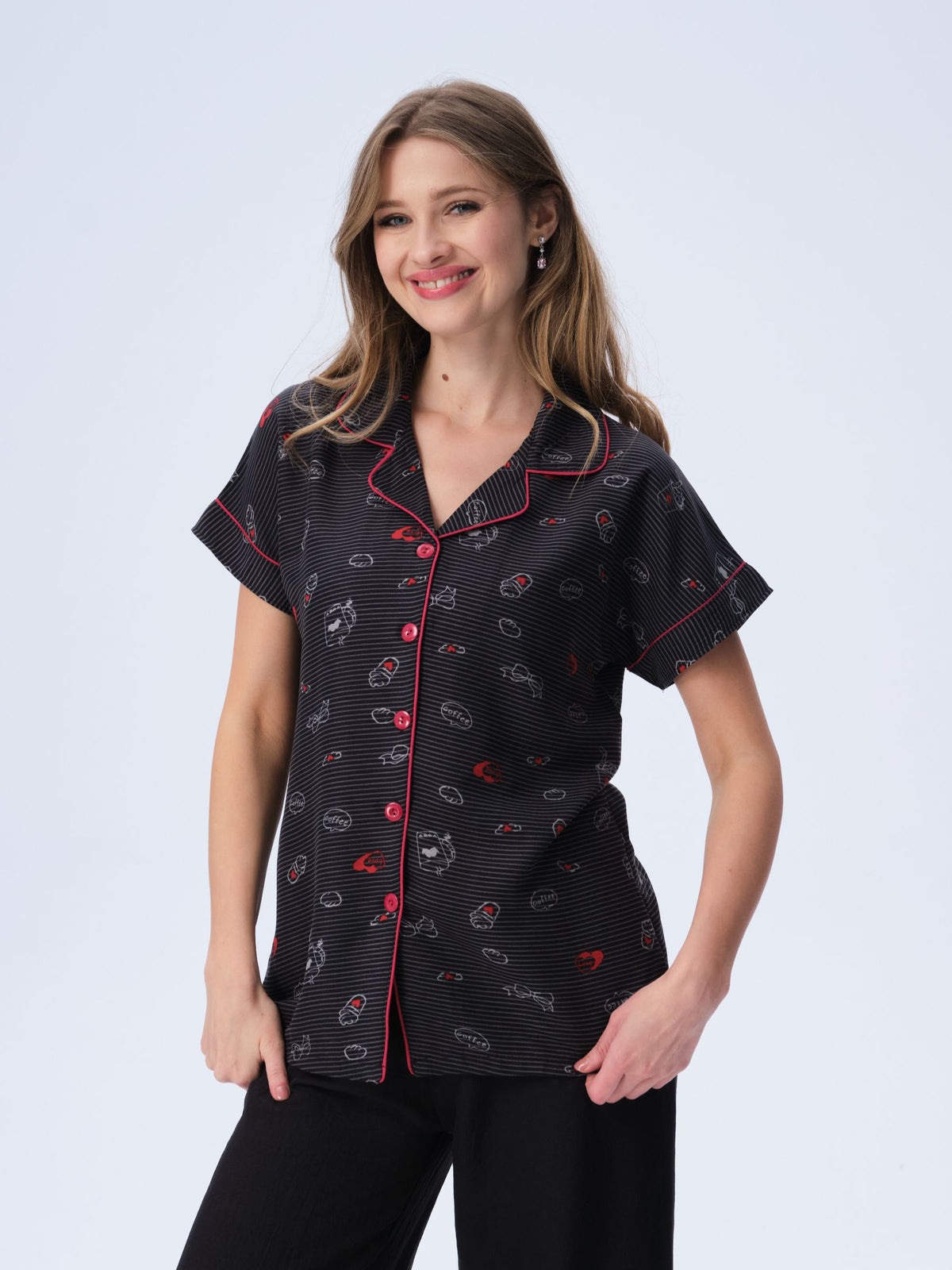 بيجامة نسائية - قطعتين (M-2XL)
