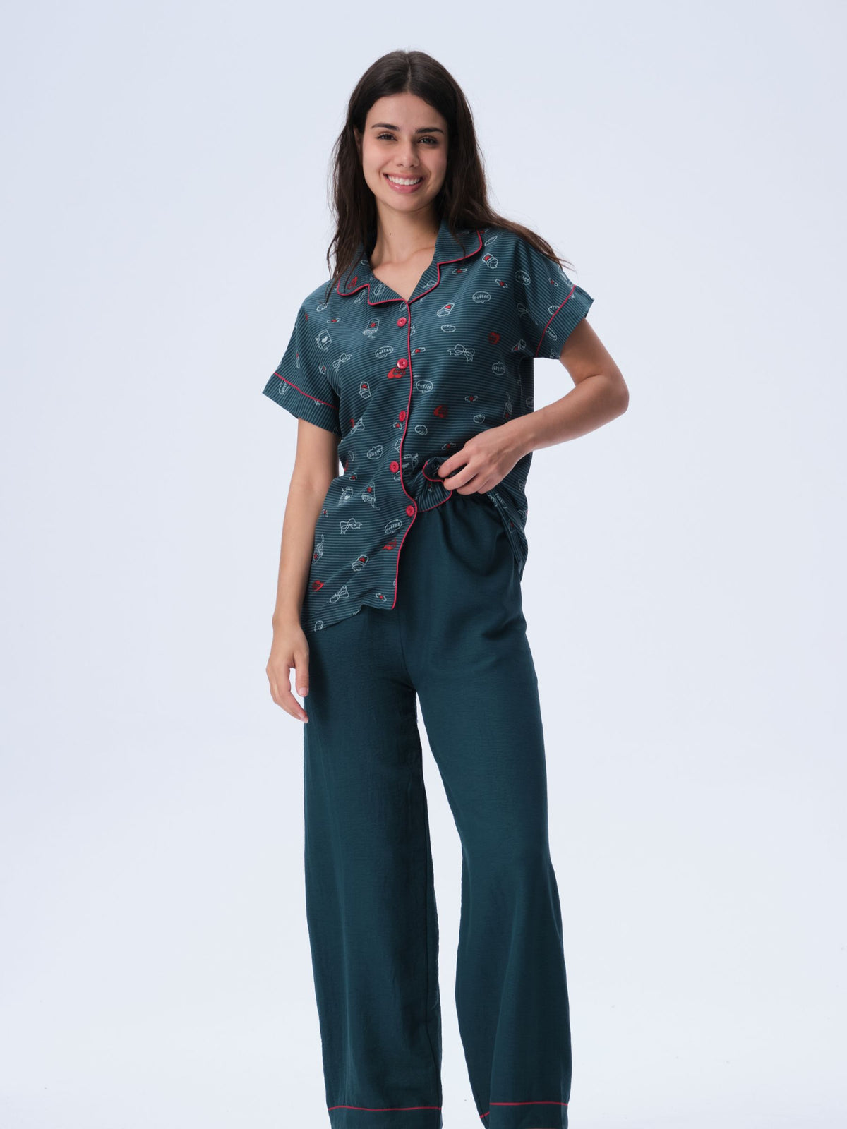 بيجامة نسائية - قطعتين (M-2XL)