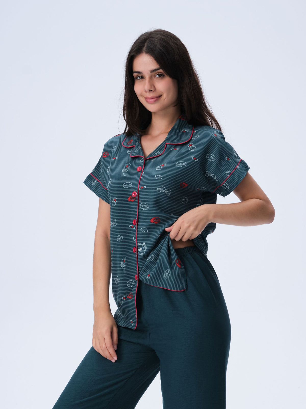 بيجامة نسائية - قطعتين (3XL-6XL)