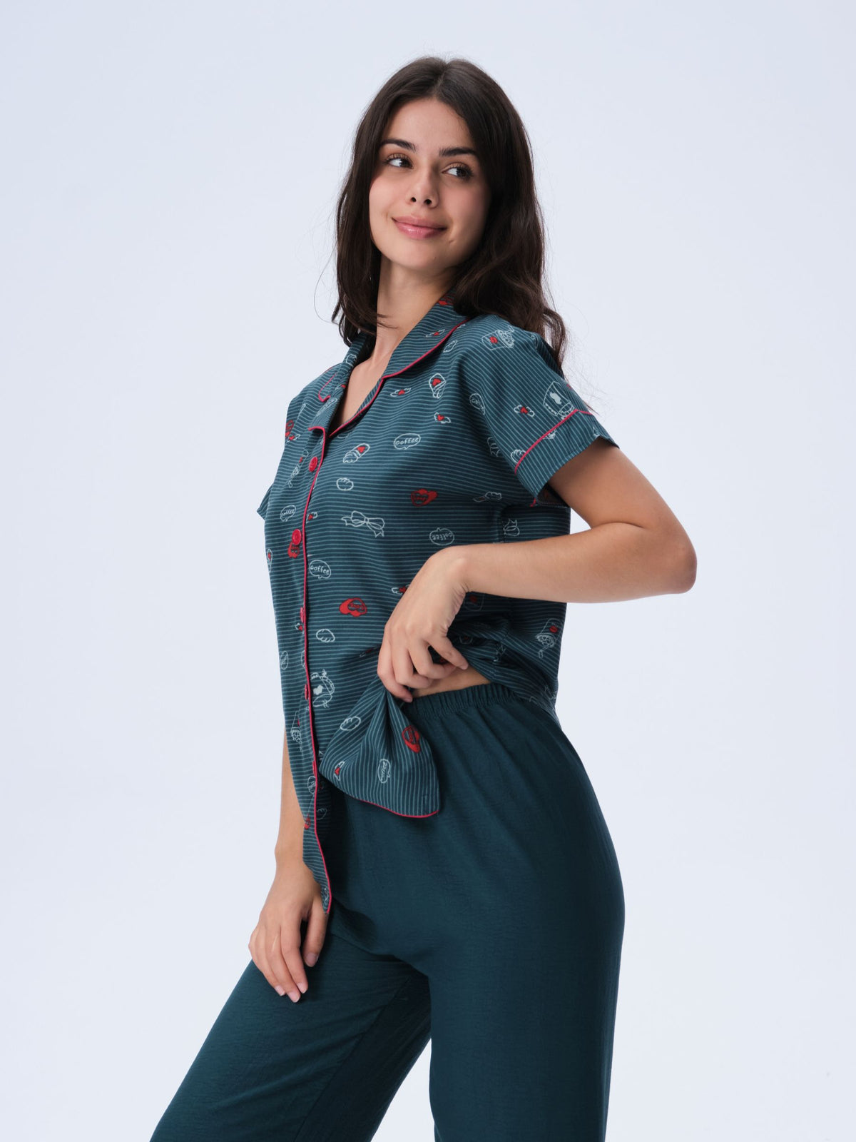 بيجامة نسائية - قطعتين (M-2XL)
