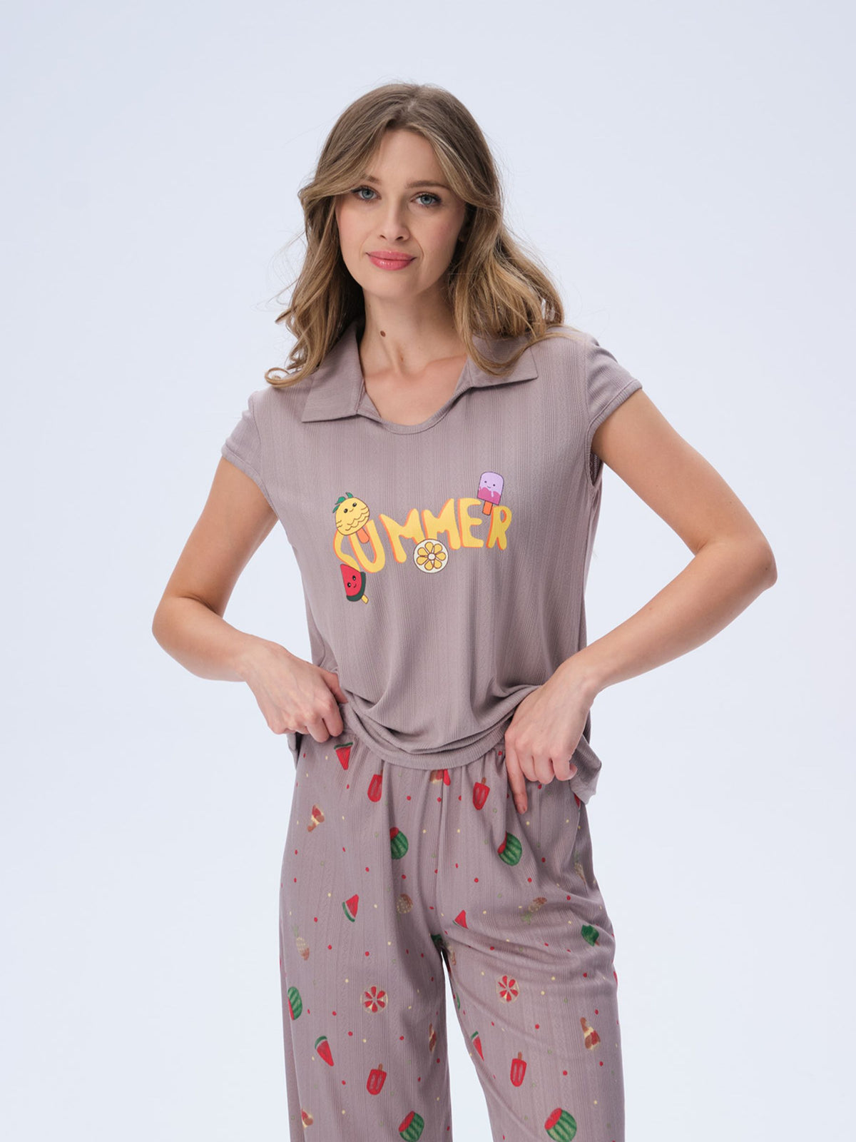 بيجامة نسائية - قطعتين (3XL-6XL)