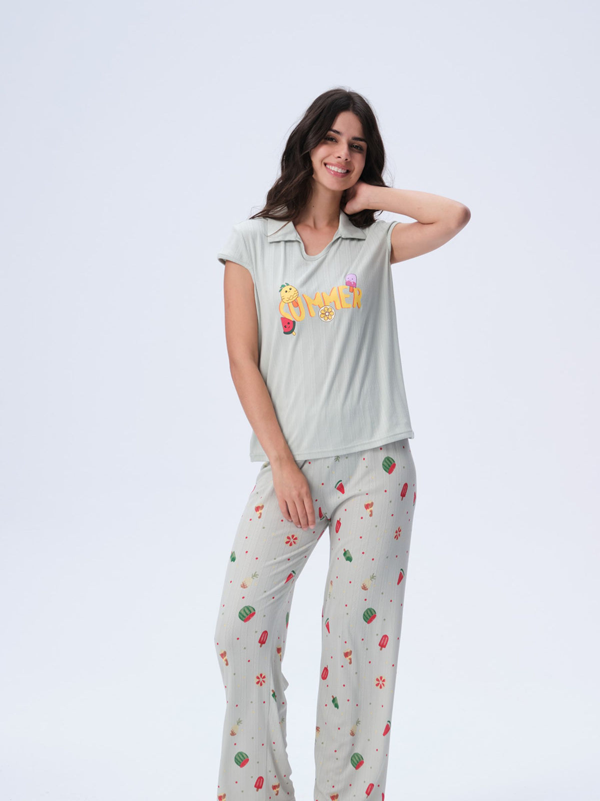 بيجامة نسائية - قطعتين (3XL-6XL)
