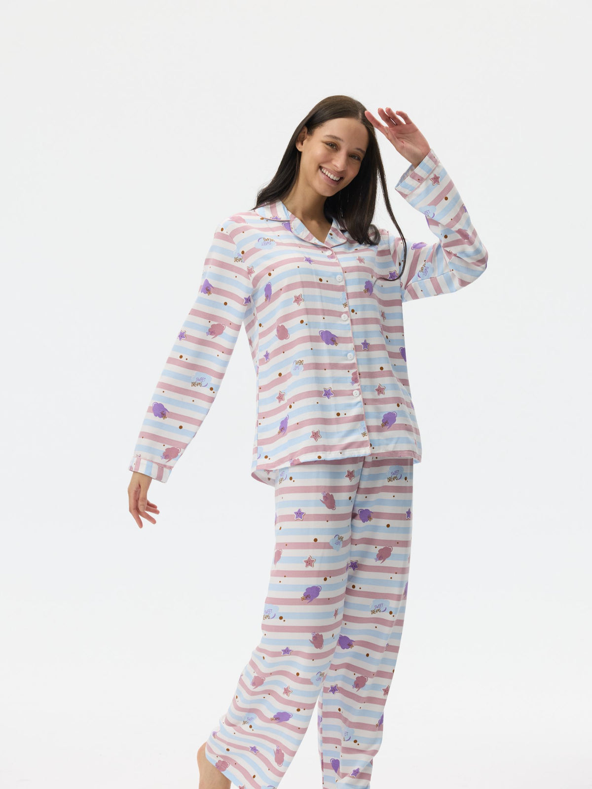 بيجامة نسائية - قطعتين (M-2XL)