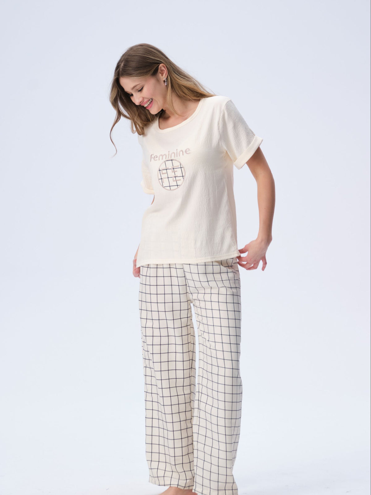 بيجامة نسائية - قطعتين (M-2XL)