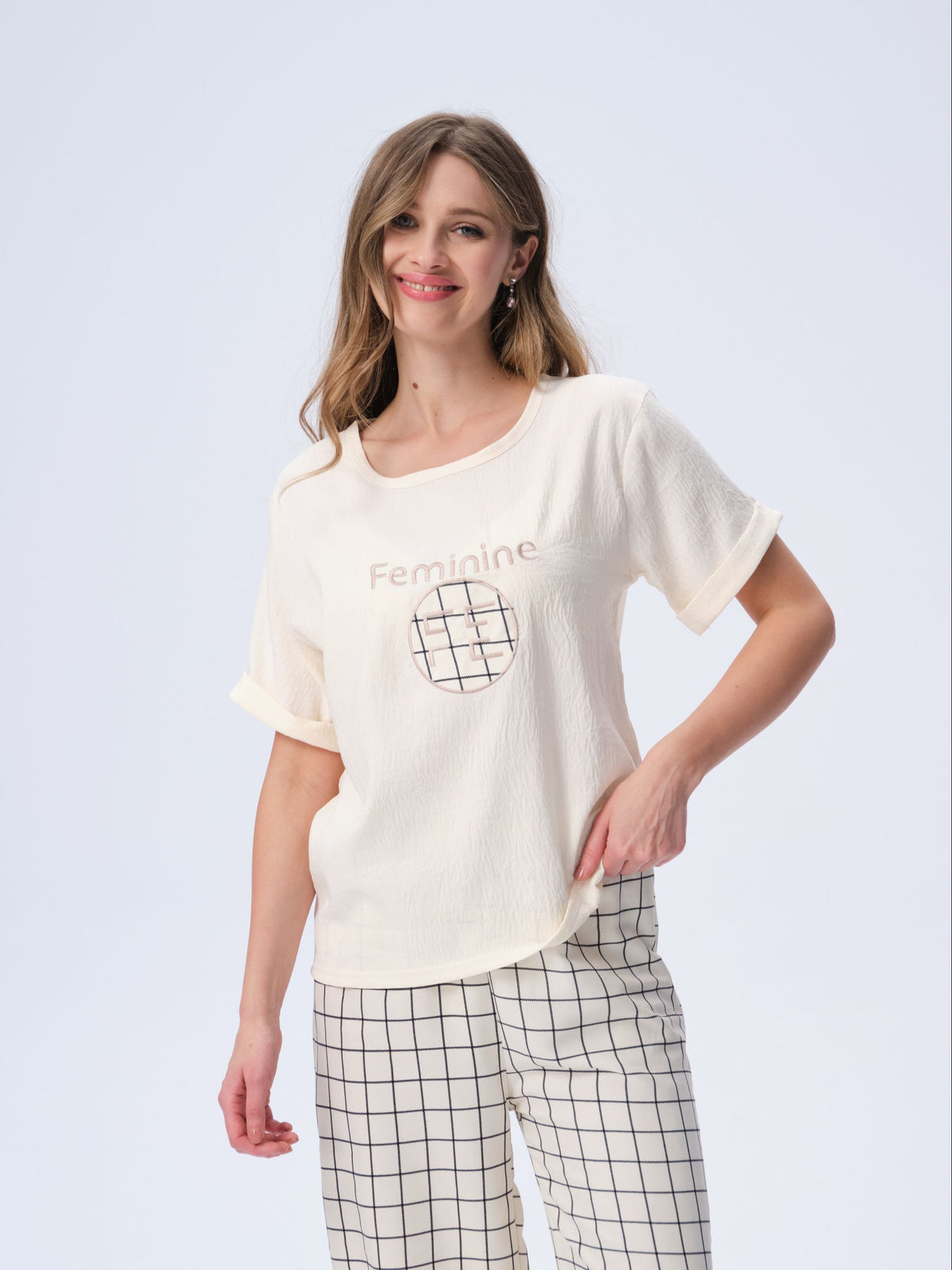 بيجامة نسائية - قطعتين (M-2XL)