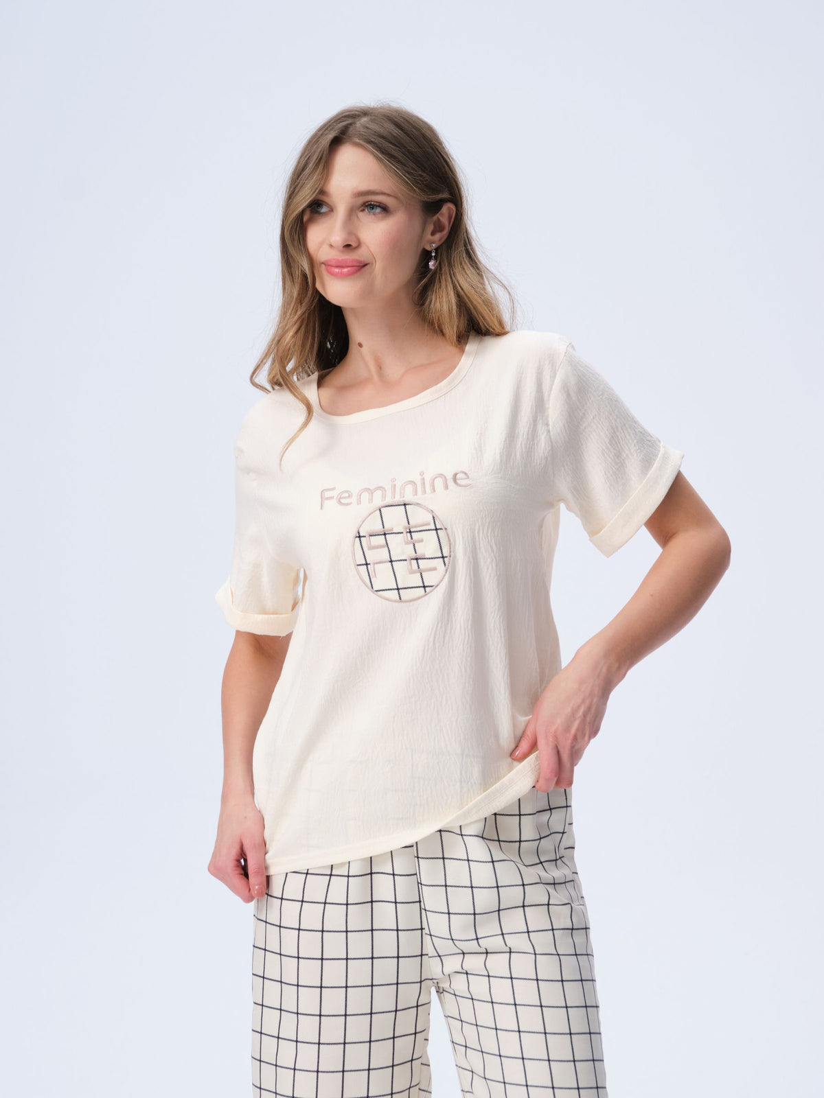 بيجامة نسائية - قطعتين (M-2XL)