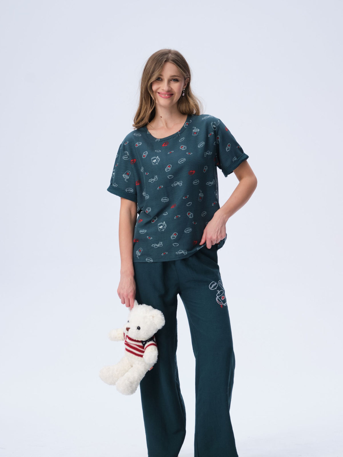 بيجامة نسائية - قطعتين (3XL-6XL)