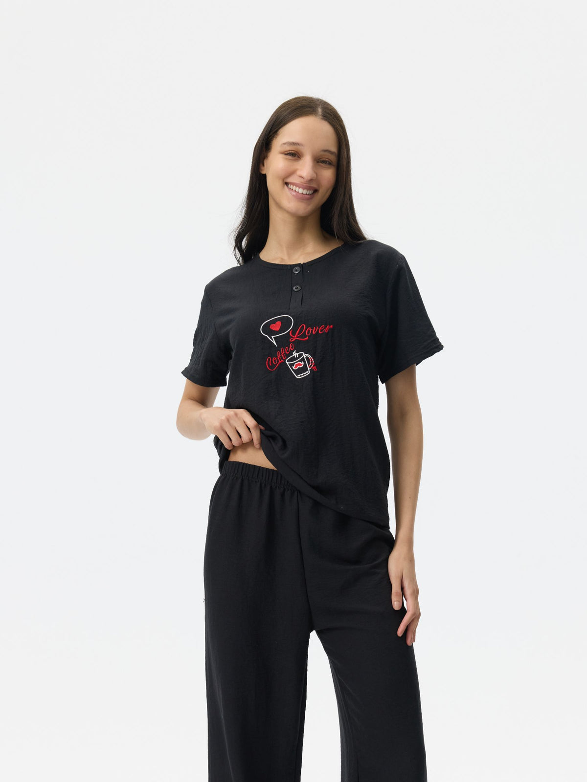 بيجامة نسائية - 3 قطع (M-2XL)