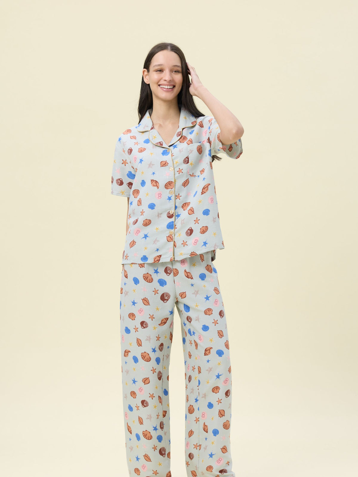 بيجامة نسائية - قطعتين (M-2XL)