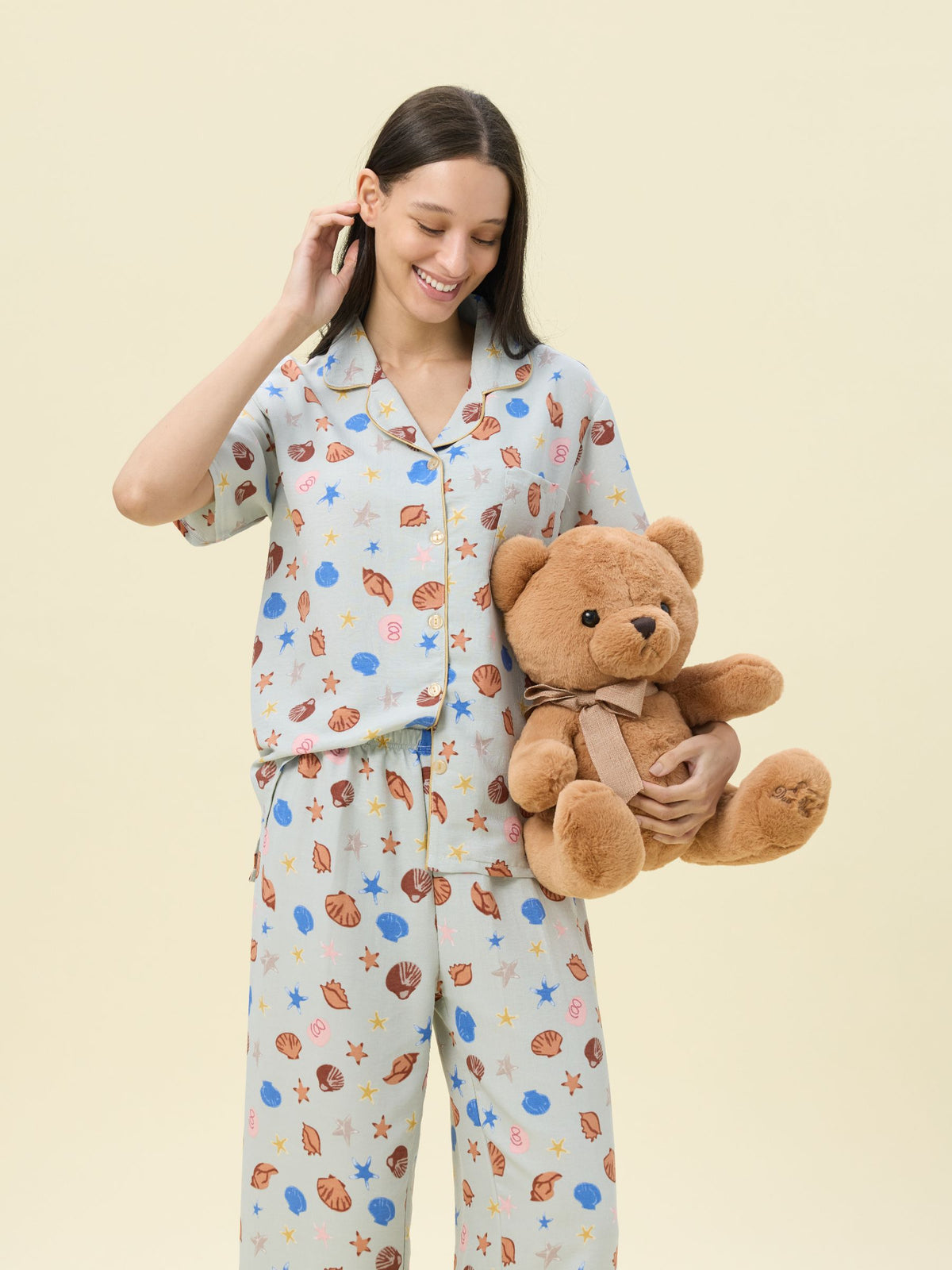 بيجامة نسائية - قطعتين (M-2XL)