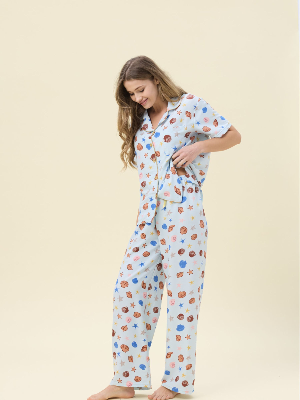 بيجامة نسائية - قطعتين (M-2XL)