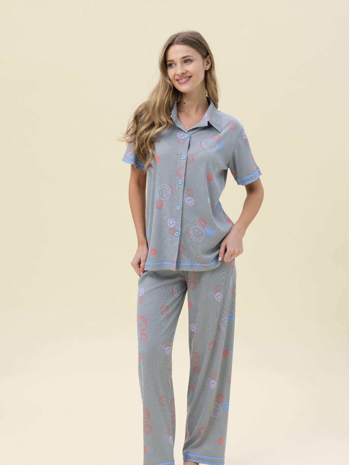 بيجامة نسائية - قطعتين (M-2XL)