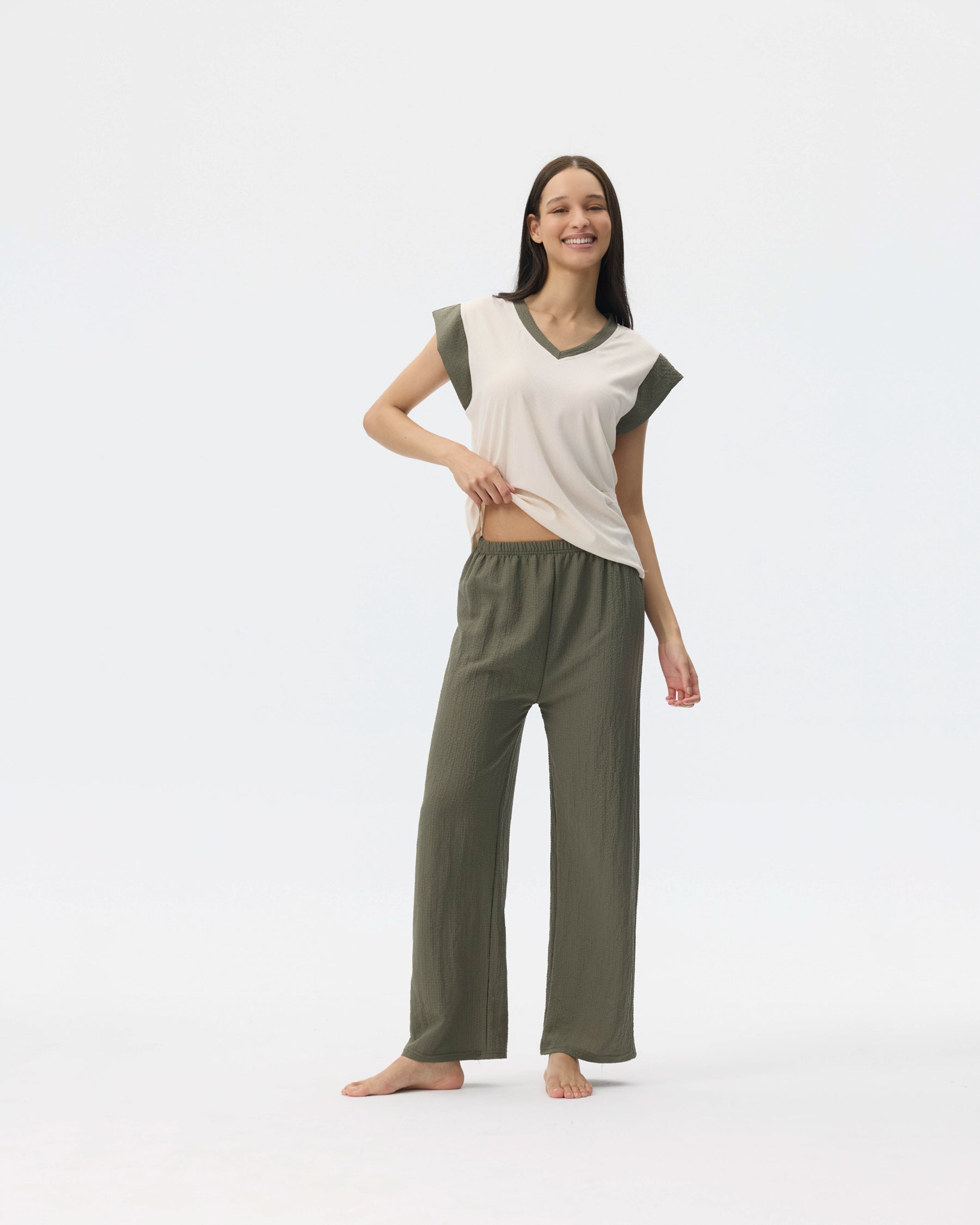بيجامة نسائية - قطعتين (M-2XL)