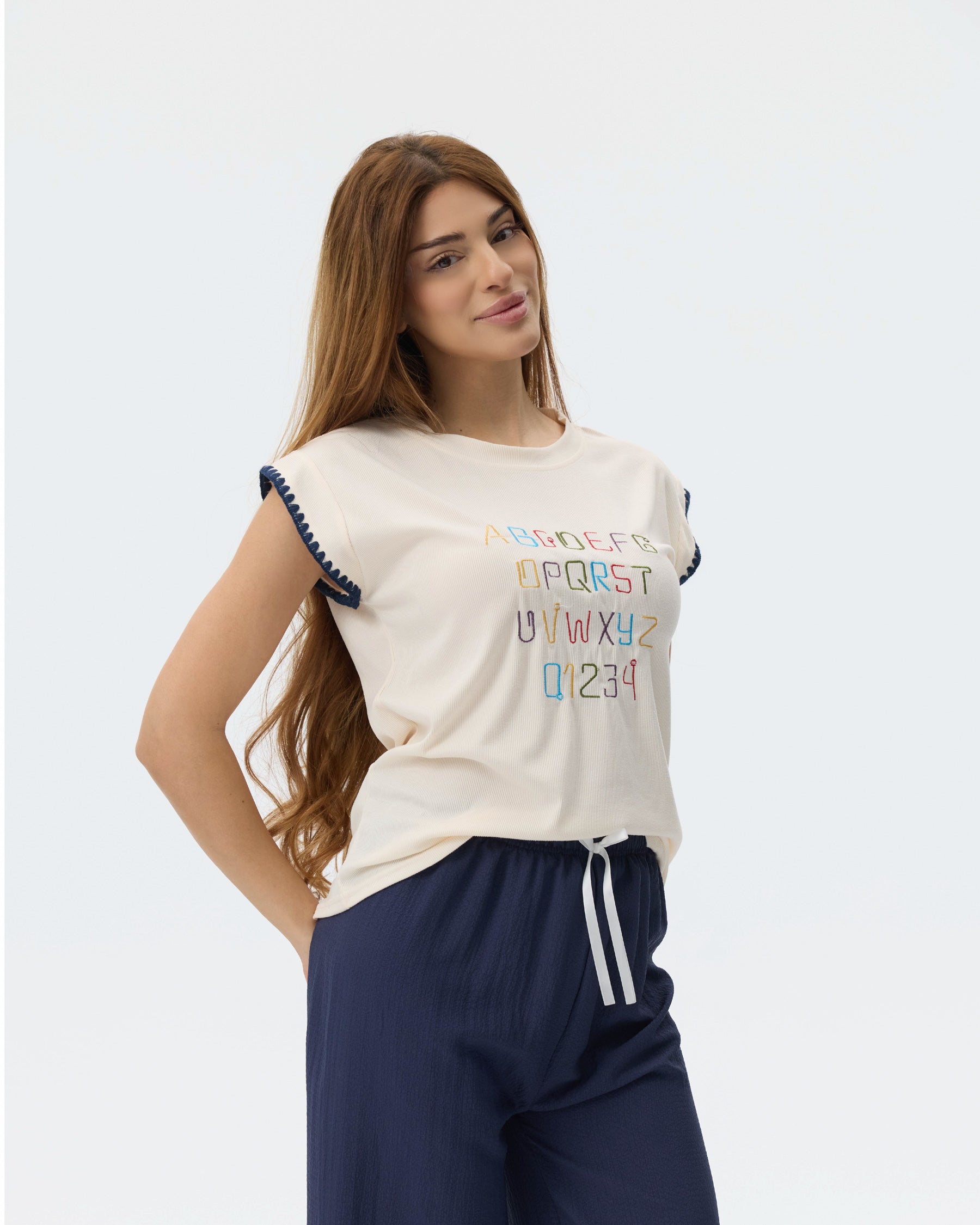 بيجامة نسائية - قطعتين (M-2XL)