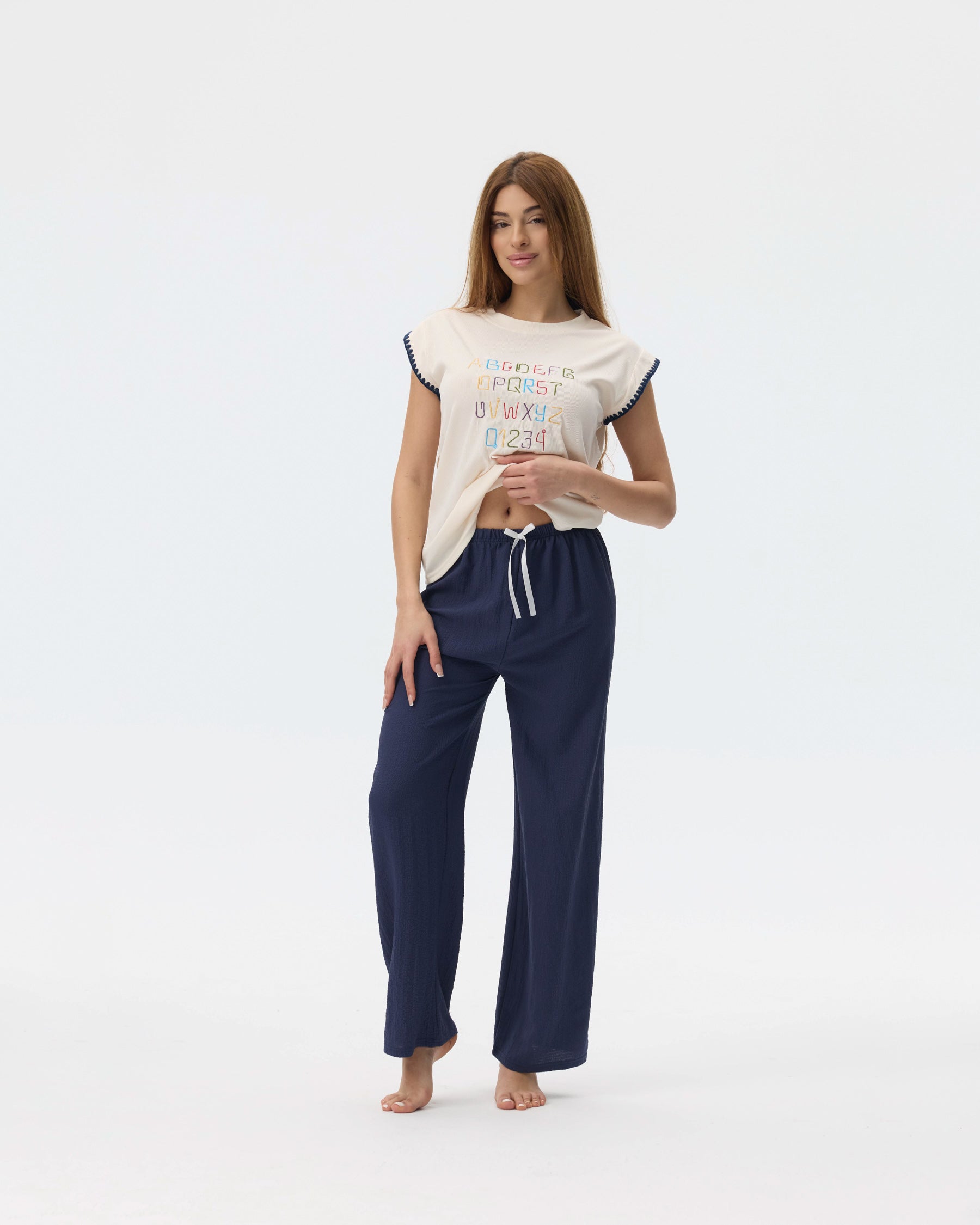 بيجامة نسائية - قطعتين (M-2XL)