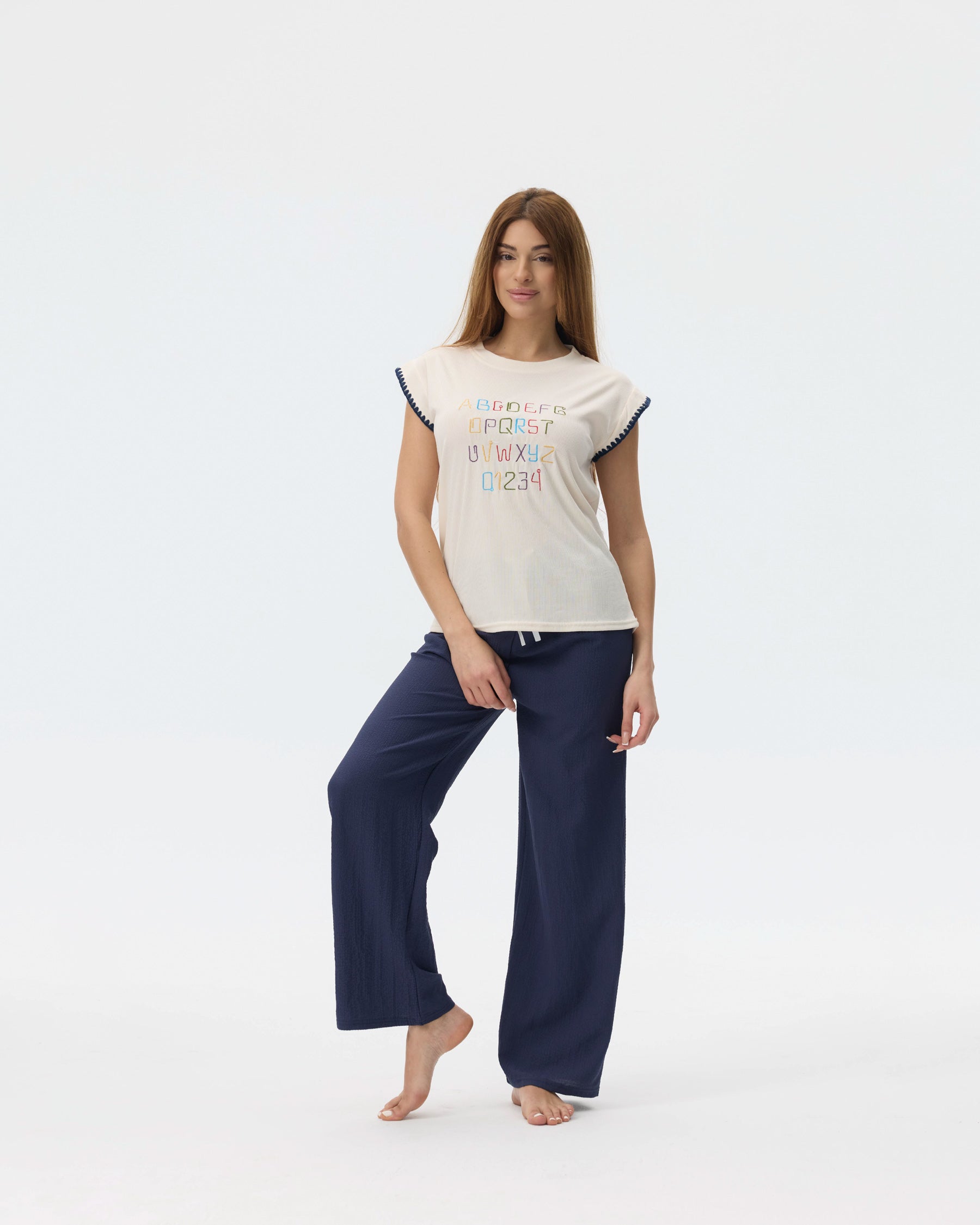 بيجامة نسائية - قطعتين (M-2XL)