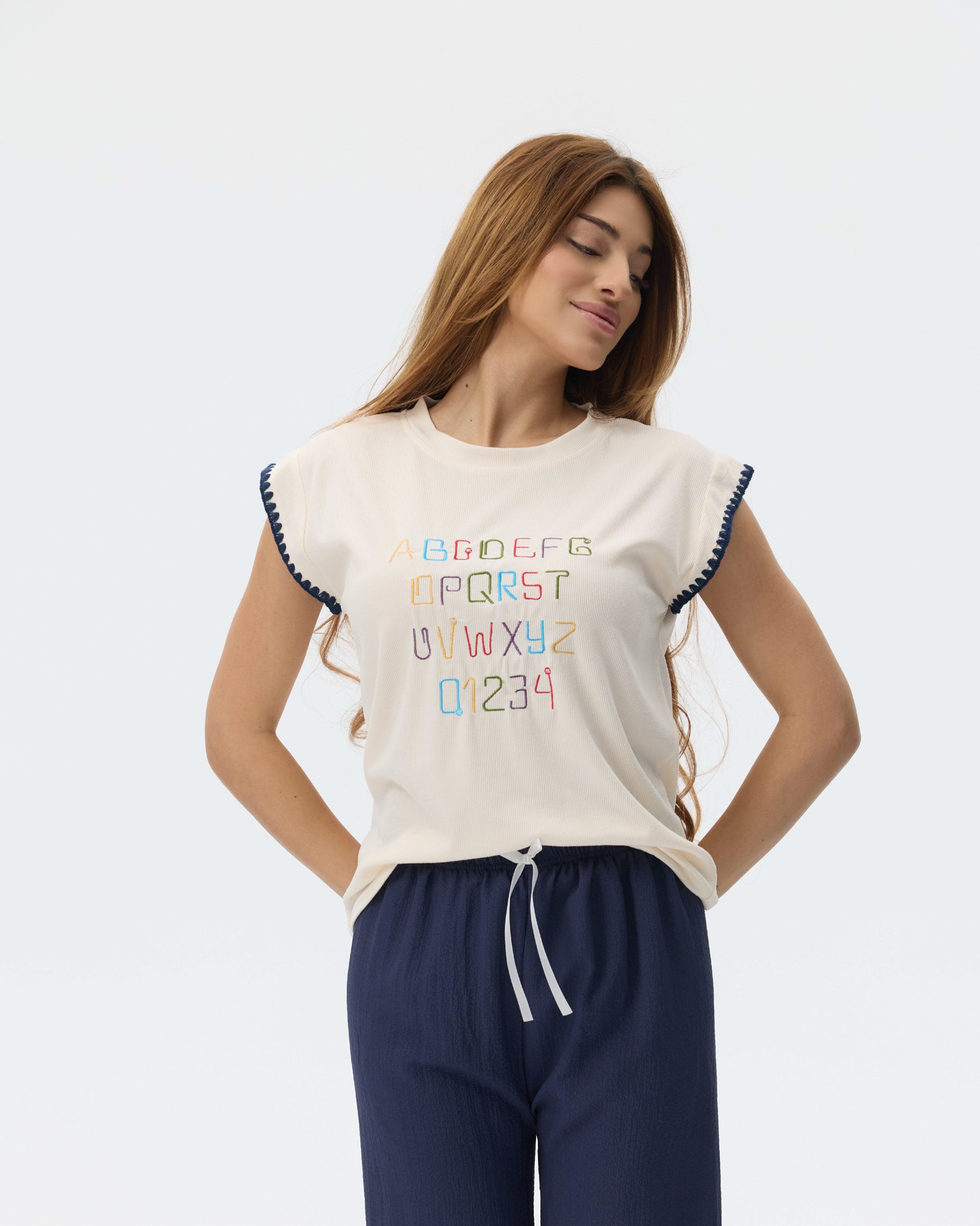 بيجامة نسائية - قطعتين (M-2XL)