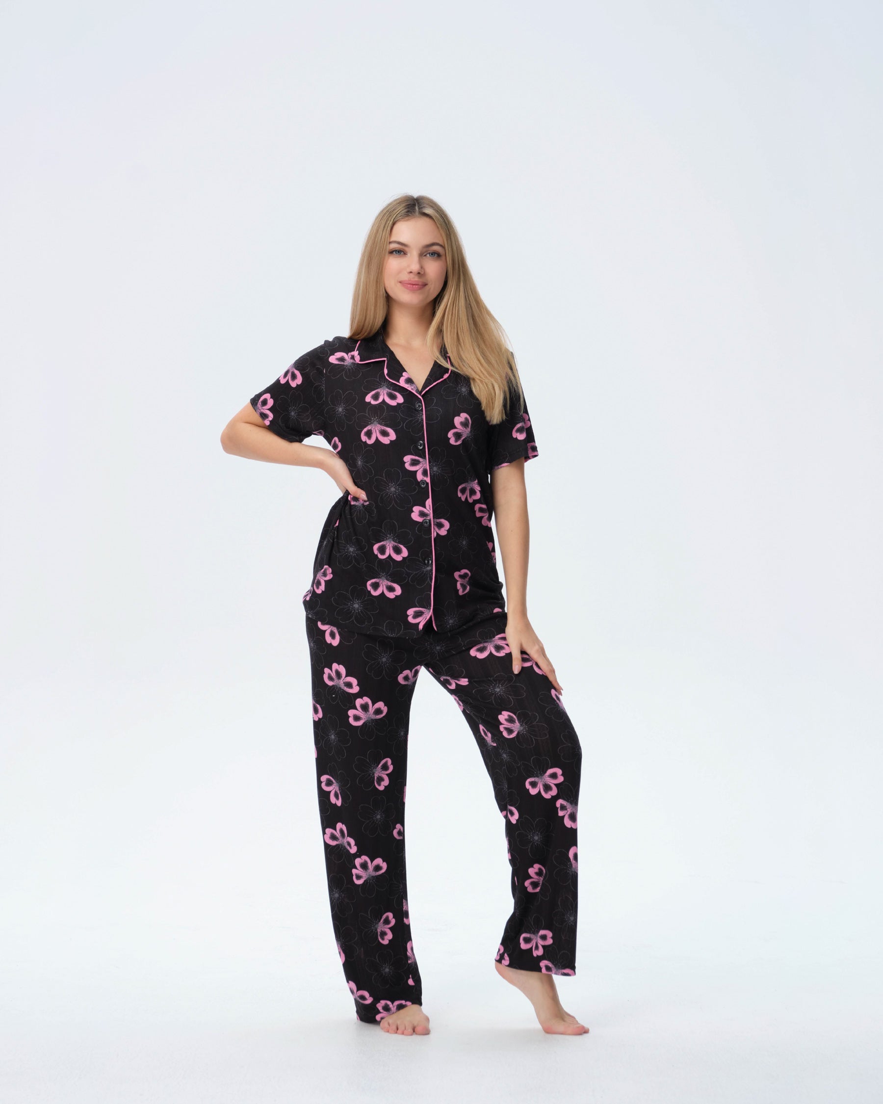 بيجامة نسائية - قطعتين (M-2XL)