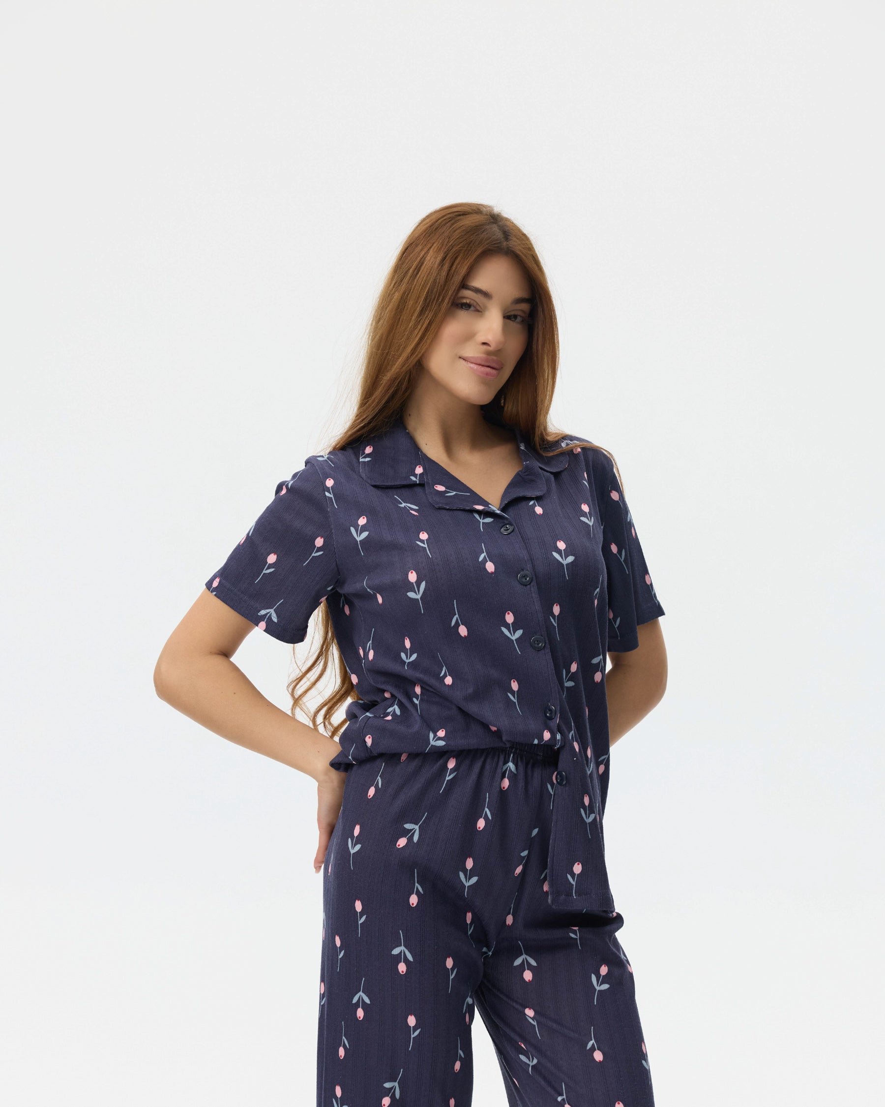بيجامة نسائية - قطعتين (M-2XL)