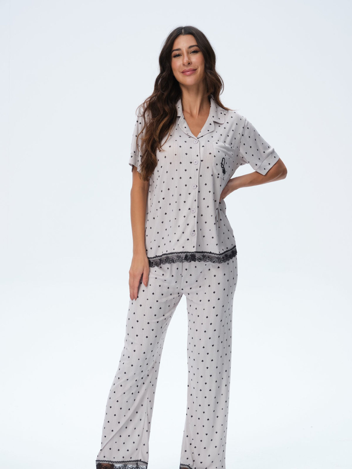 بيجامة نسائية - قطعتين (M-2XL)