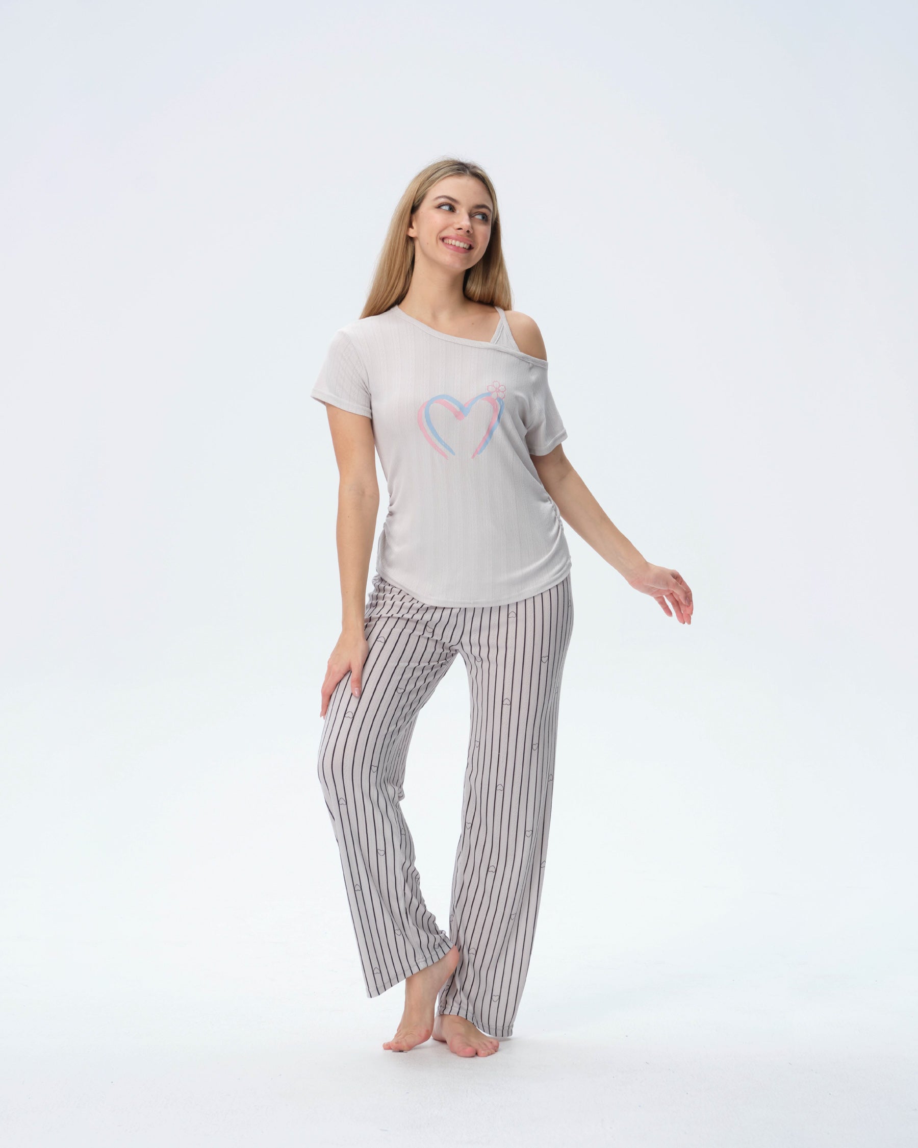 بيجامة نسائية - قطعتين (M-2XL)