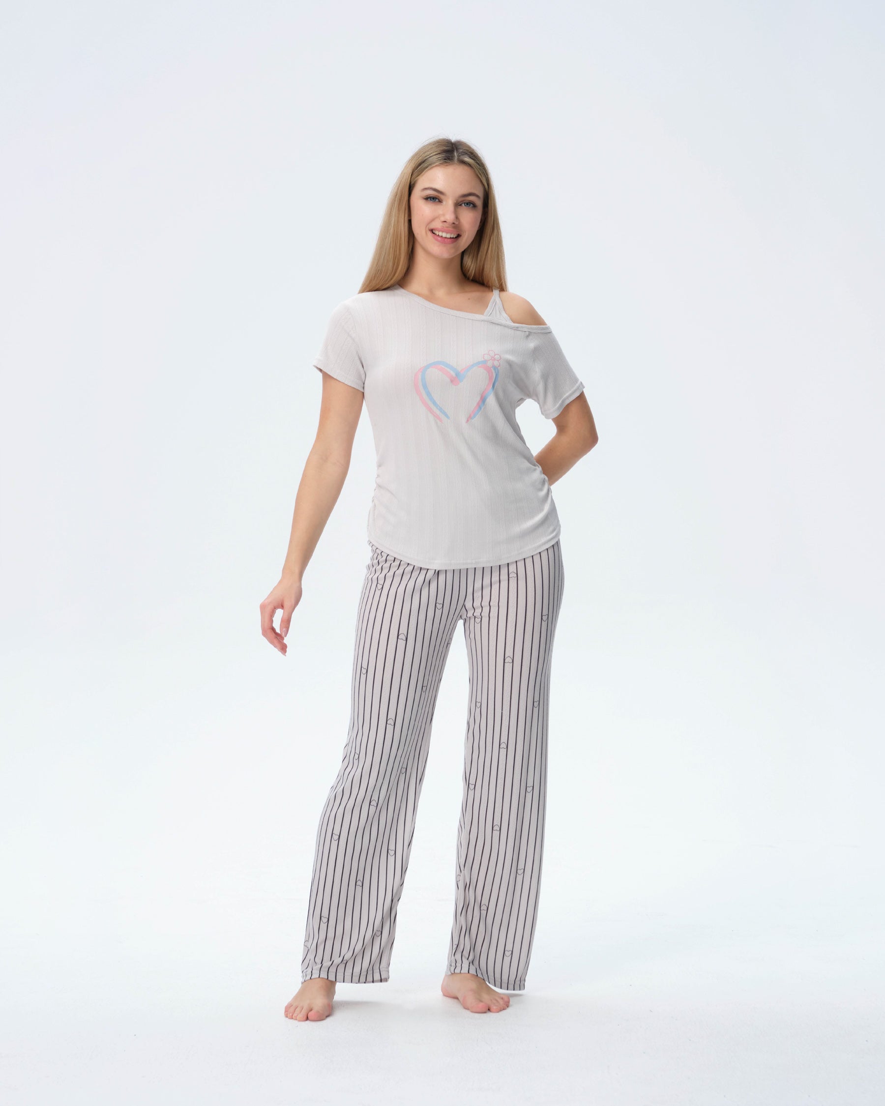 بيجامة نسائية - قطعتين (M-2XL)