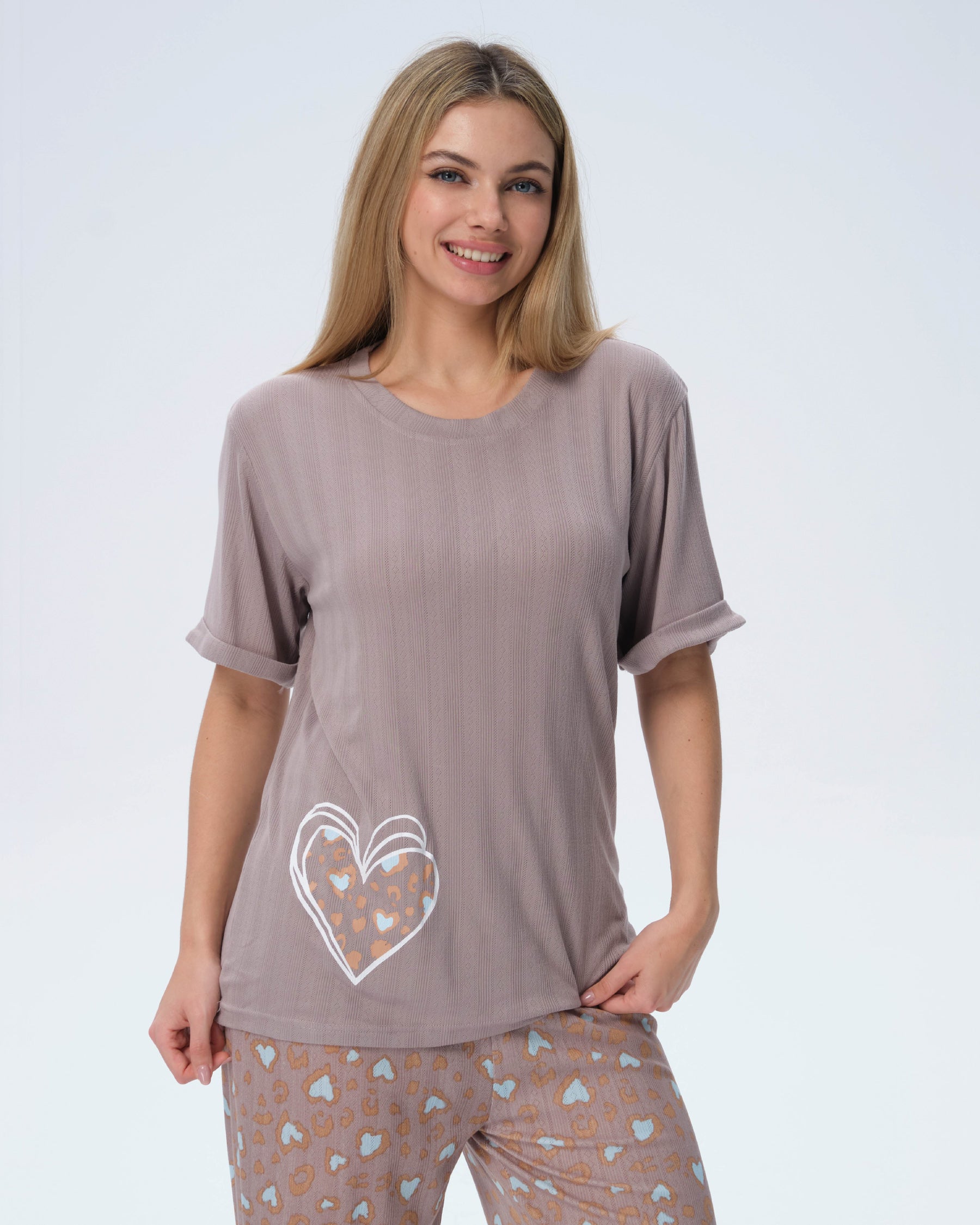 بيجامة نسائية - قطعتين (M-2XL)