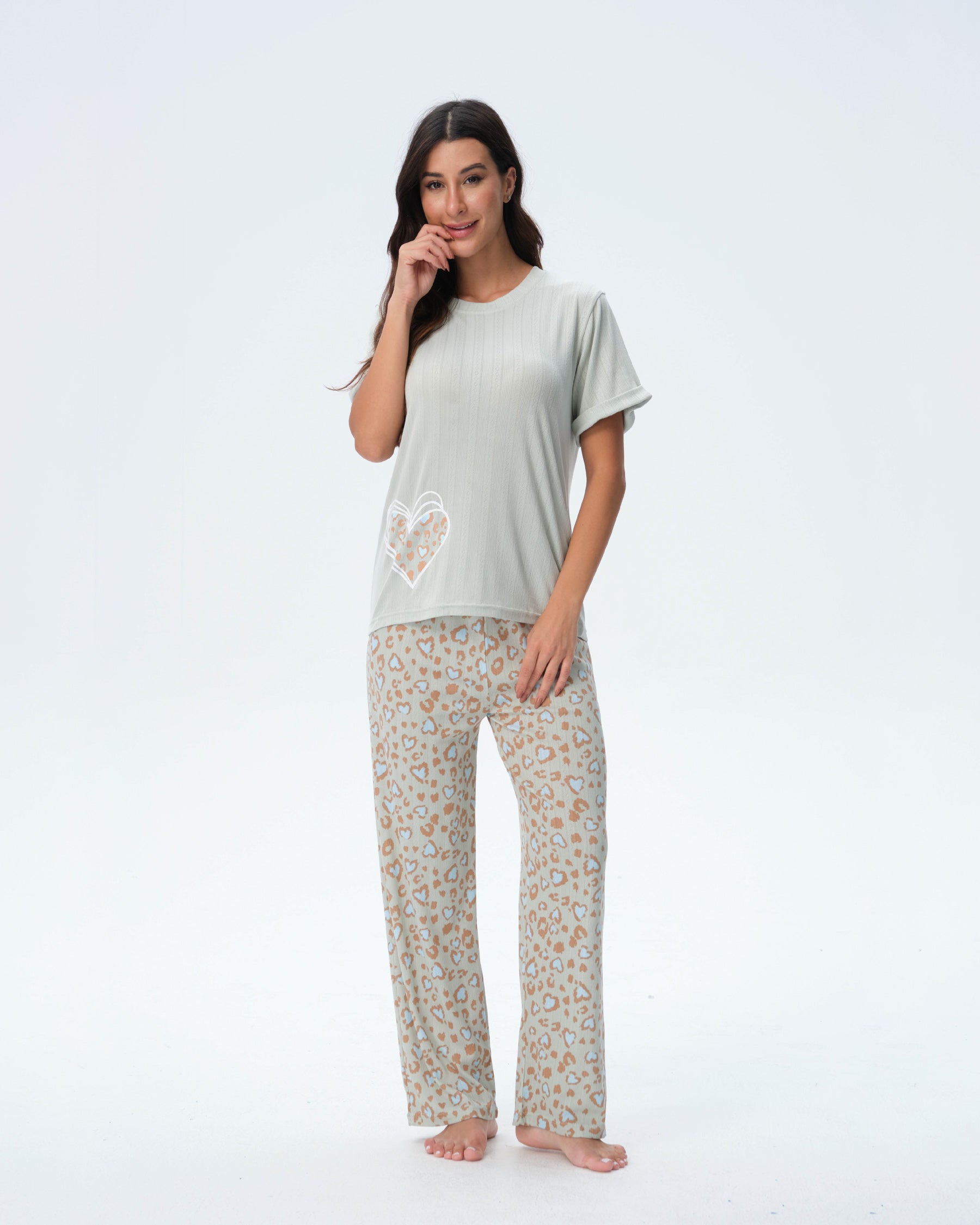 بيجامة نسائية - قطعتين (M-2XL)