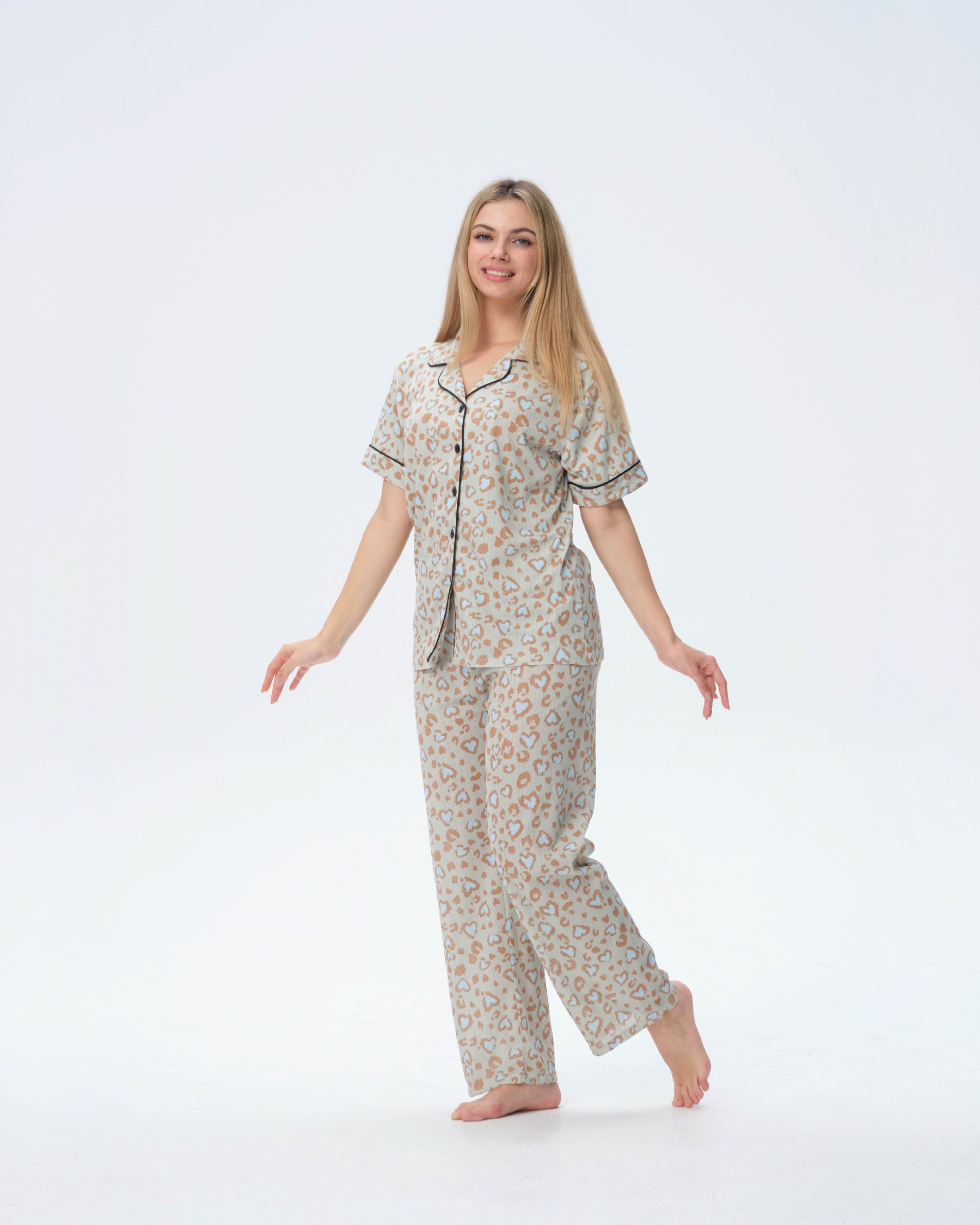 بيجامة نسائية - قطعتين (M-2XL)