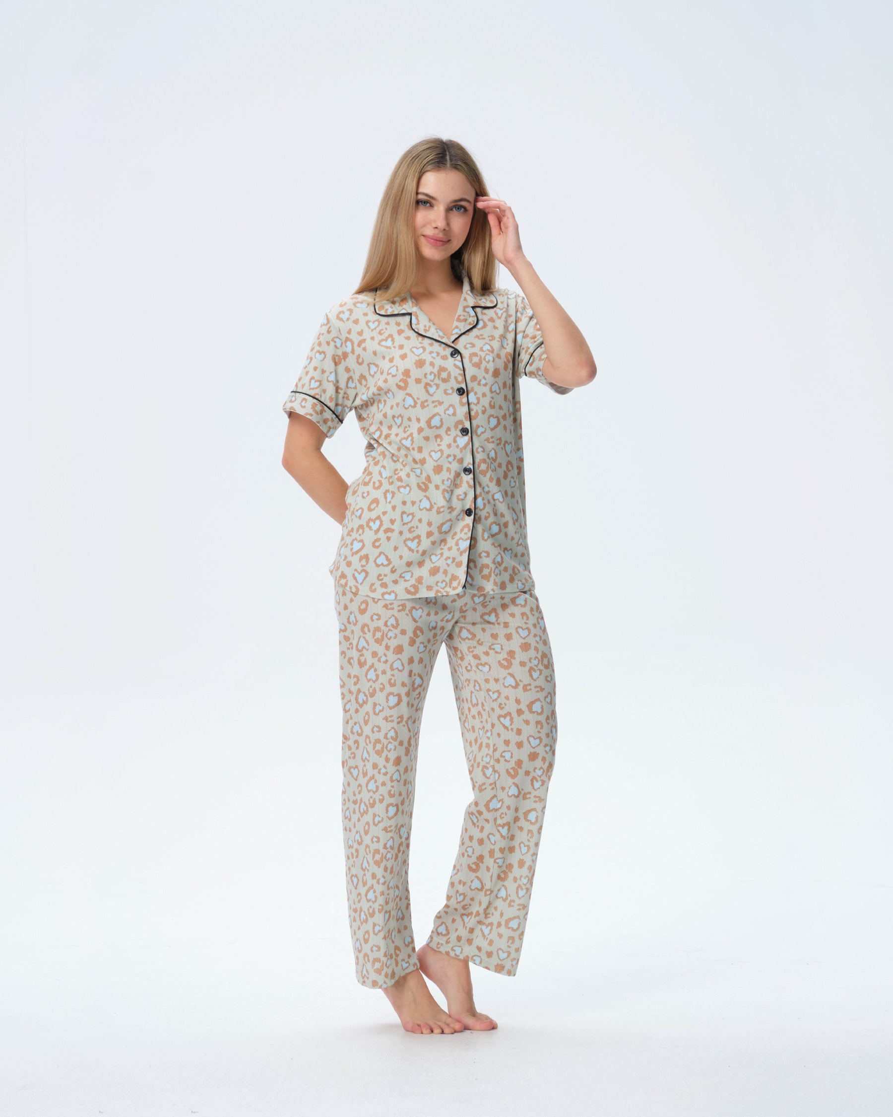 بيجامة نسائية - قطعتين (M-2XL)