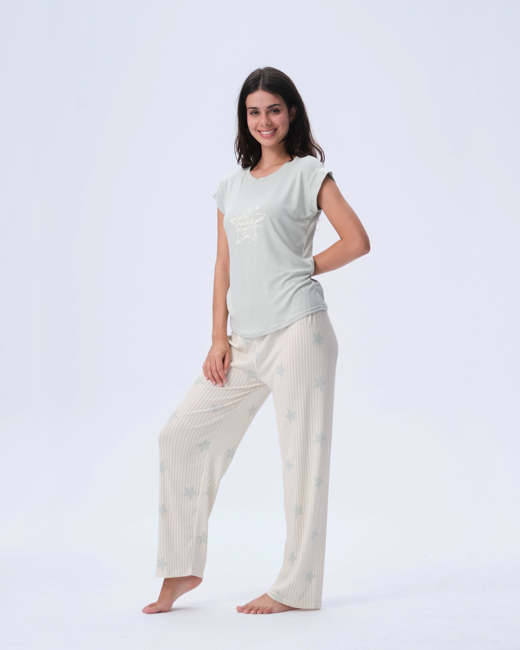بيجامة نسائية - قطعتين (M-2XL)