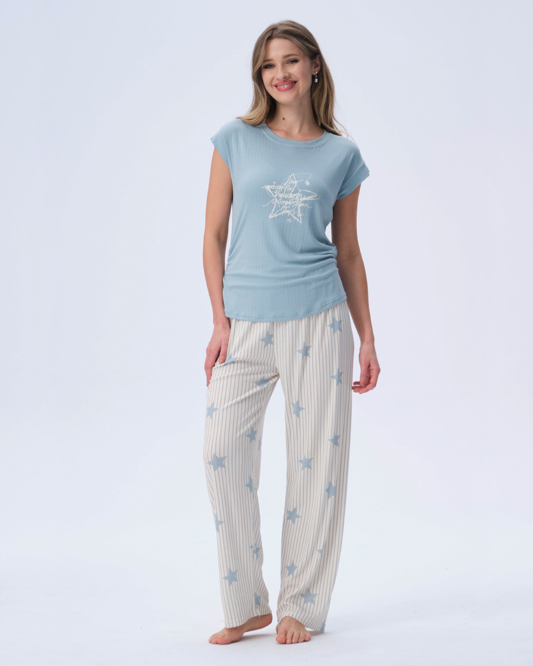 بيجامة نسائية - قطعتين (M-2XL)