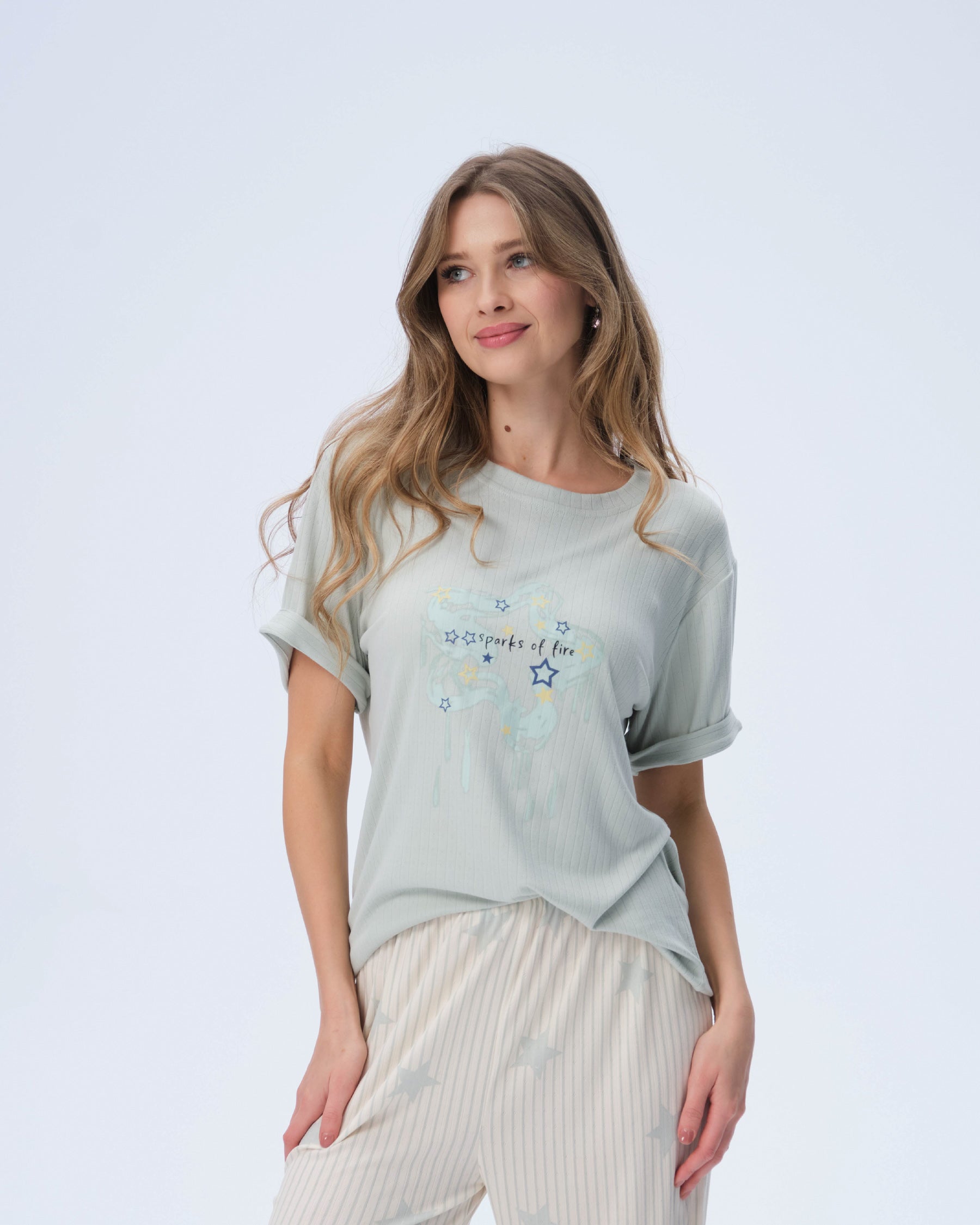 بيجامة نسائية - قطعتين (3XL-6XL)