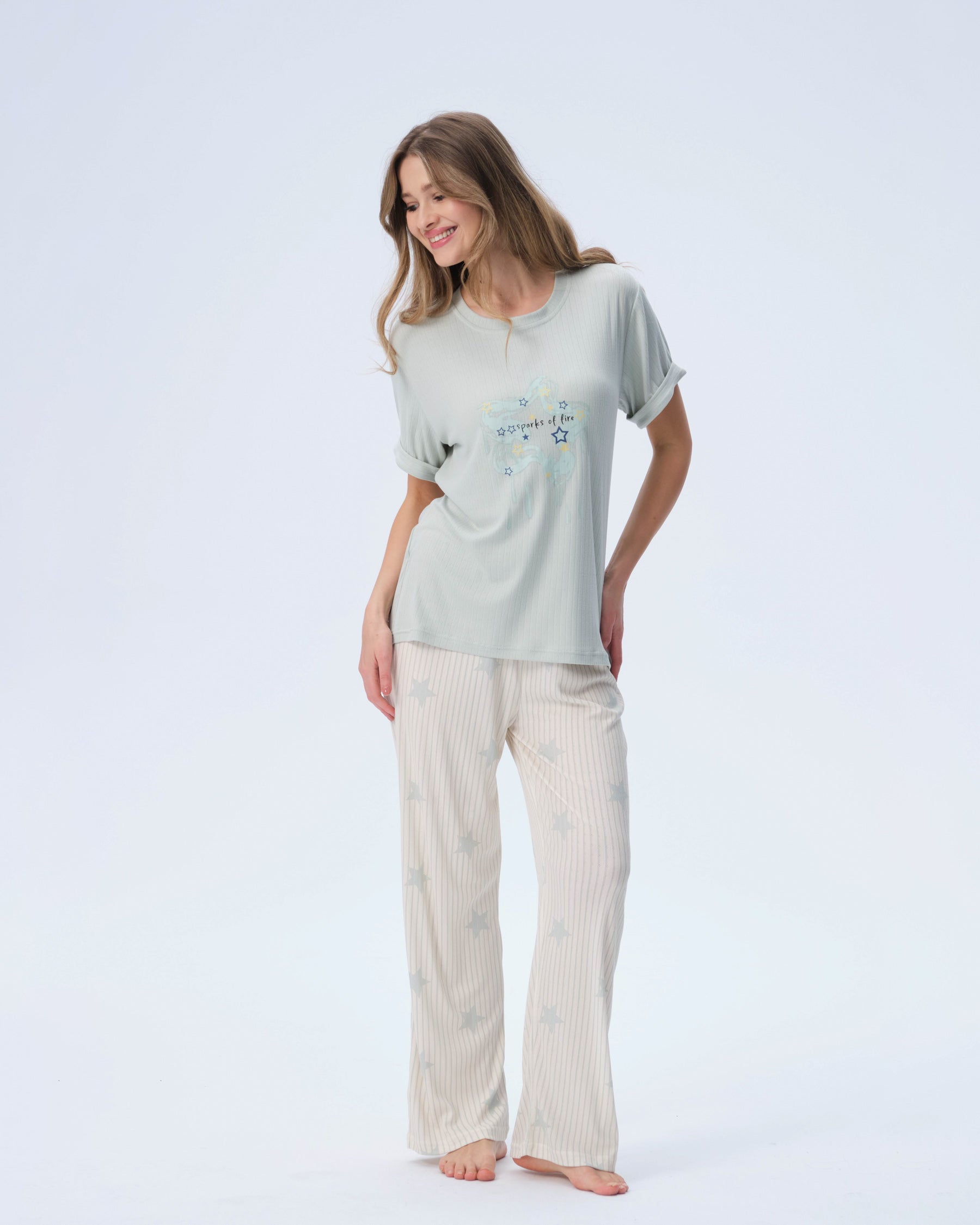 بيجامة نسائية - قطعتين (3XL-6XL)