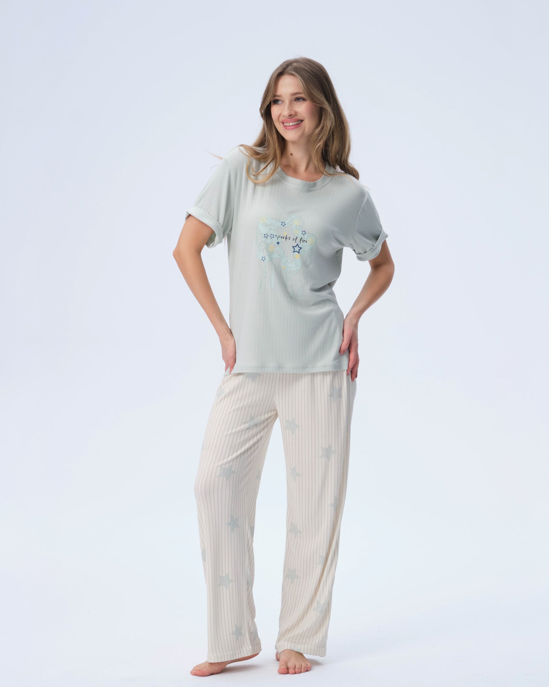 بيجامة نسائية - قطعتين (3XL-6XL)