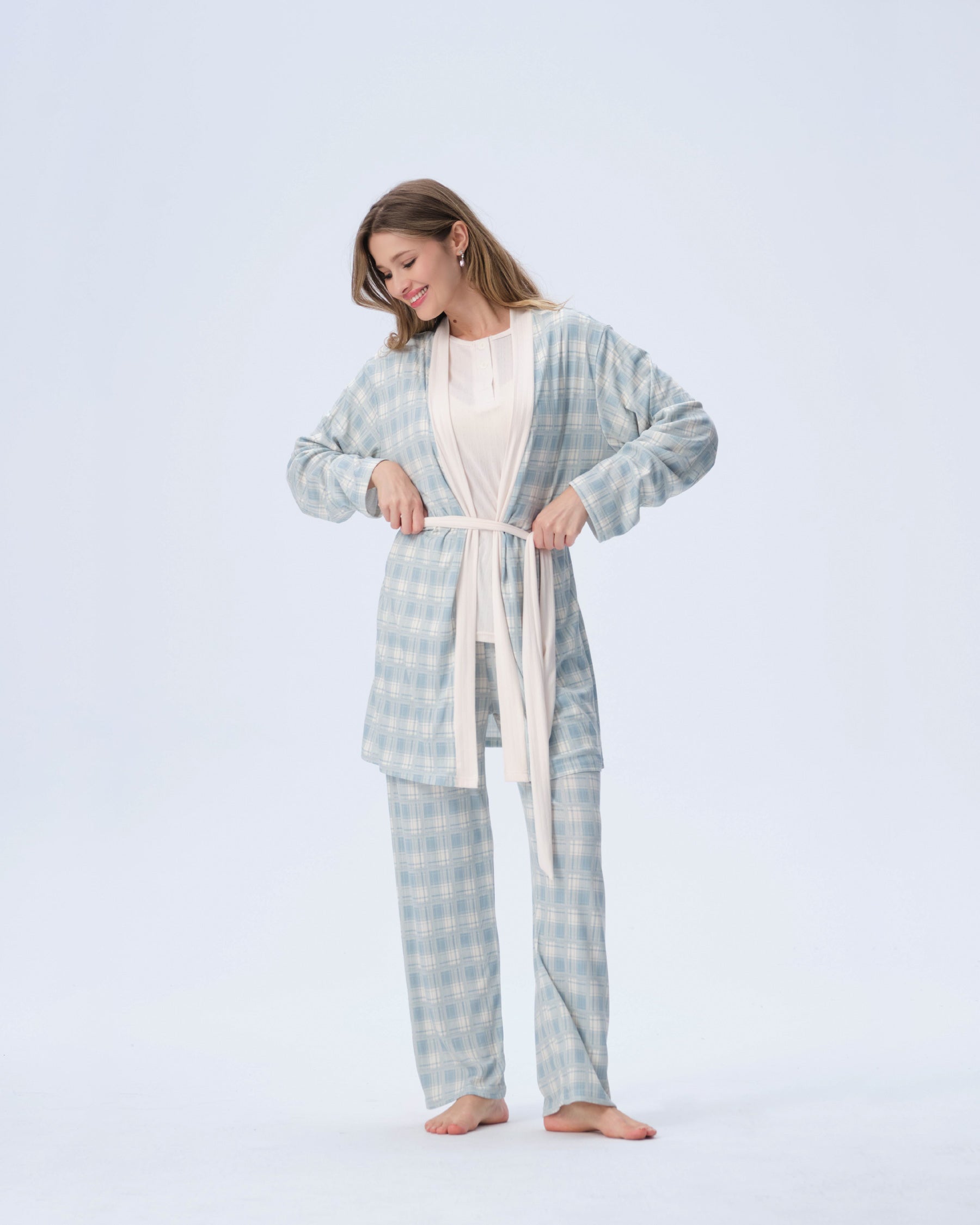 بيجامة نسائية - 3 قطع (M-2XL)