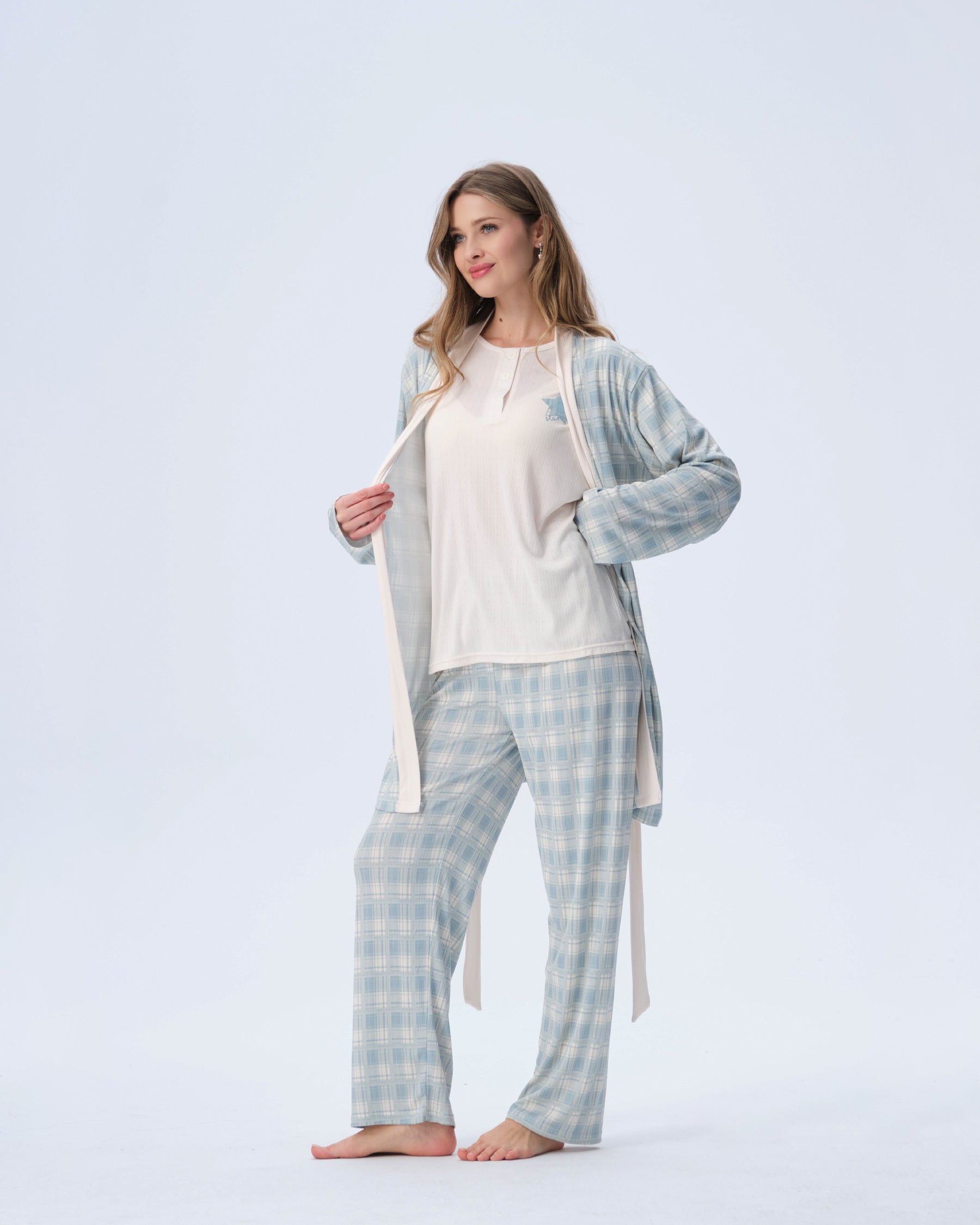 بيجامة نسائية - 3 قطع (M-2XL)