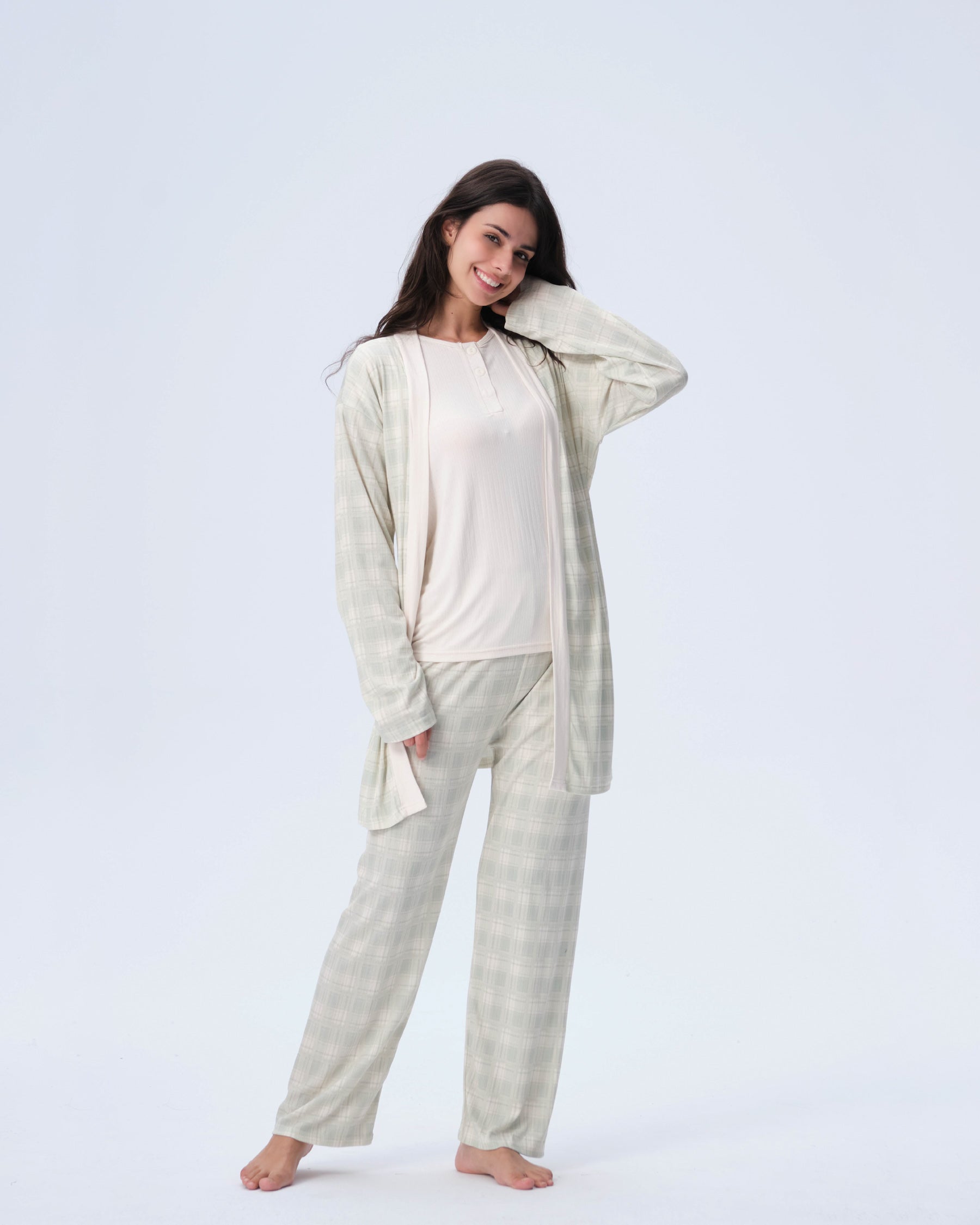 بيجامة نسائية - 3 قطع (M-2XL)