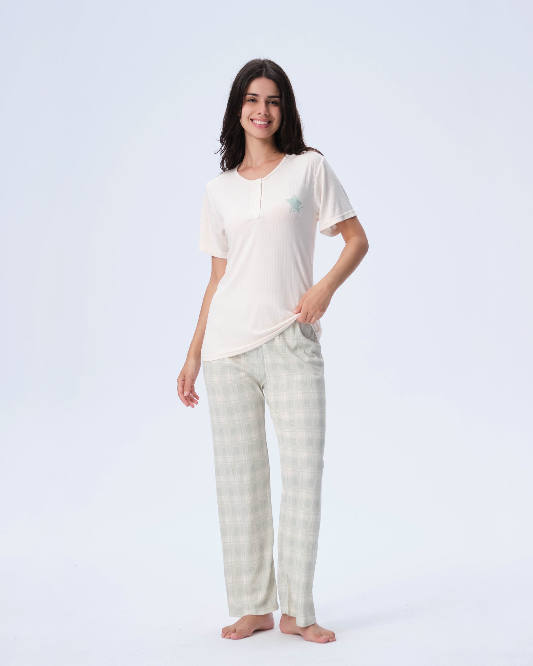 بيجامة نسائية - 3 قطع (M-2XL)