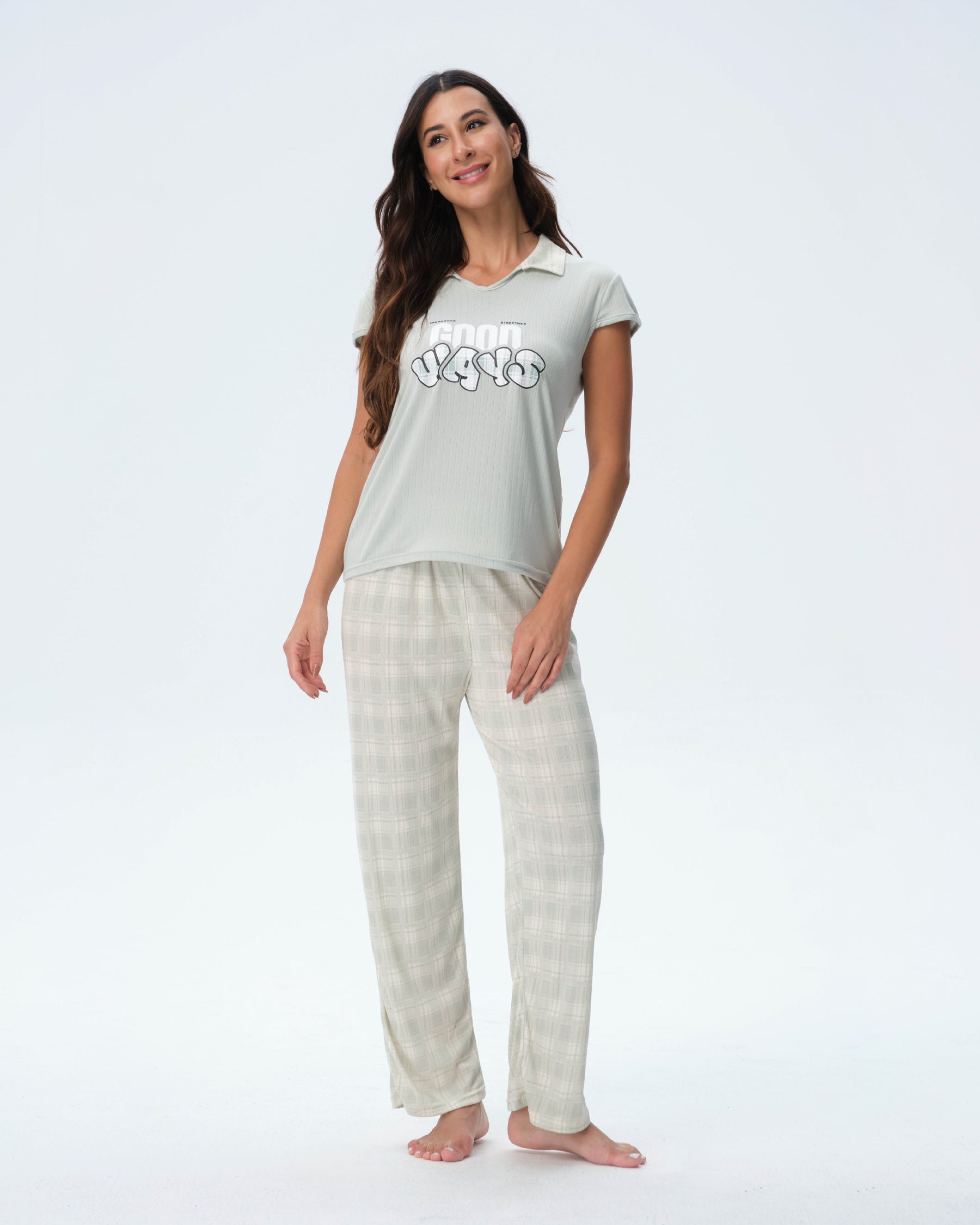 بيجامة نسائية - قطعتين (M-2XL)