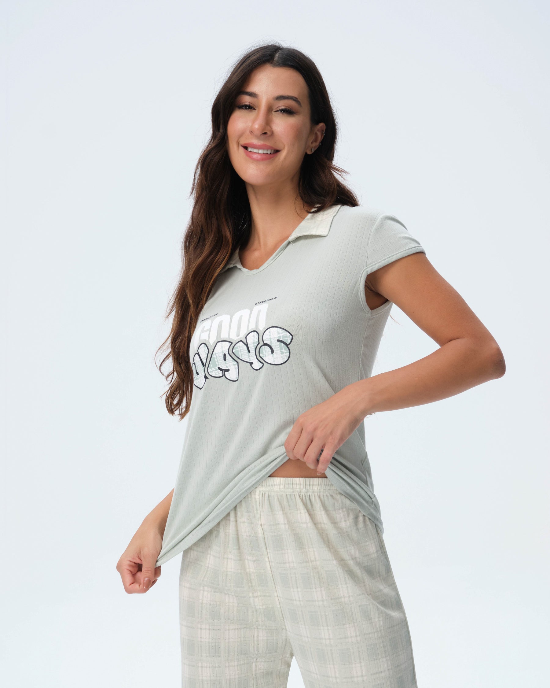 بيجامة نسائية - قطعتين (M-2XL)