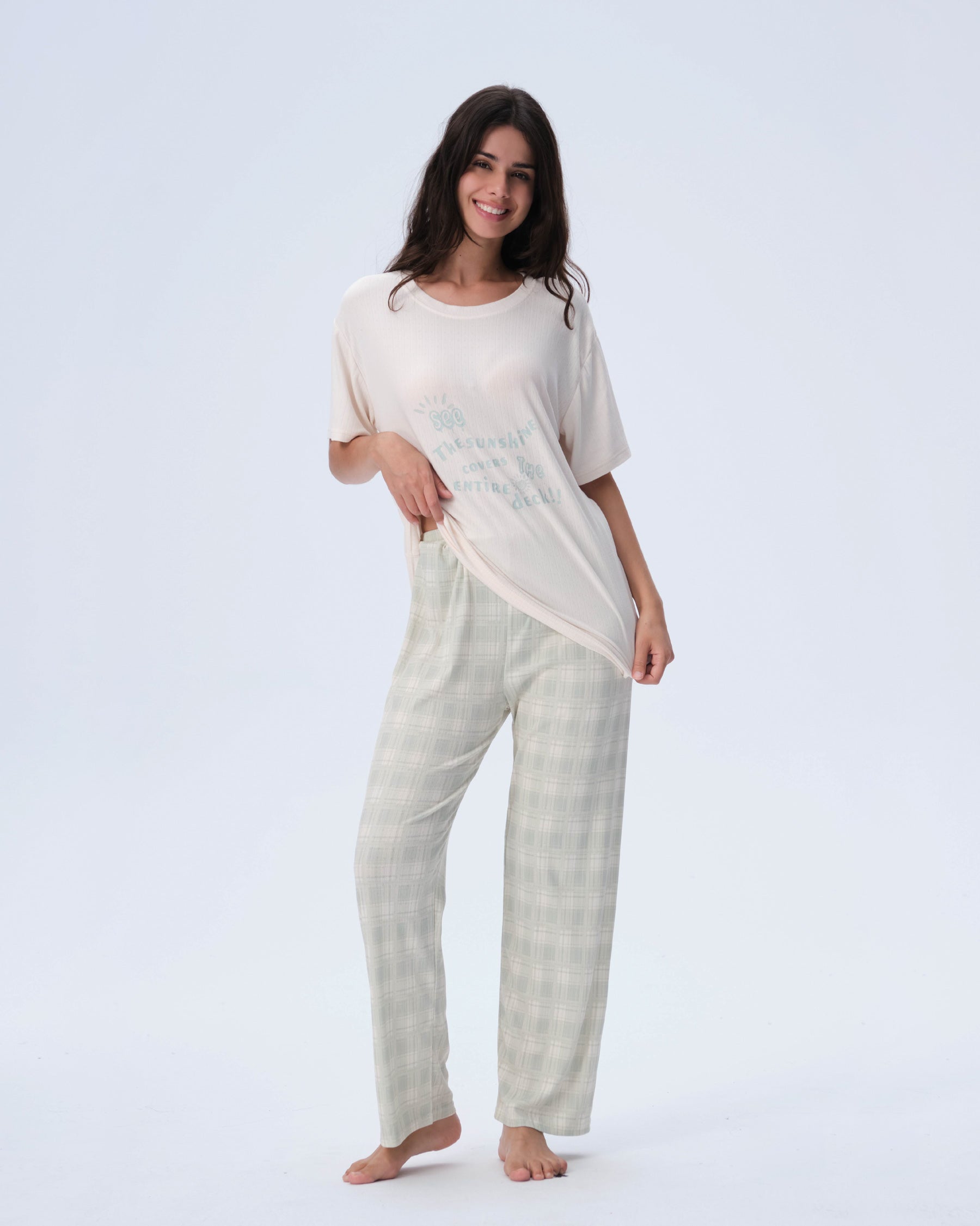 بيجامة نسائية - قطعتين (M-2XL)