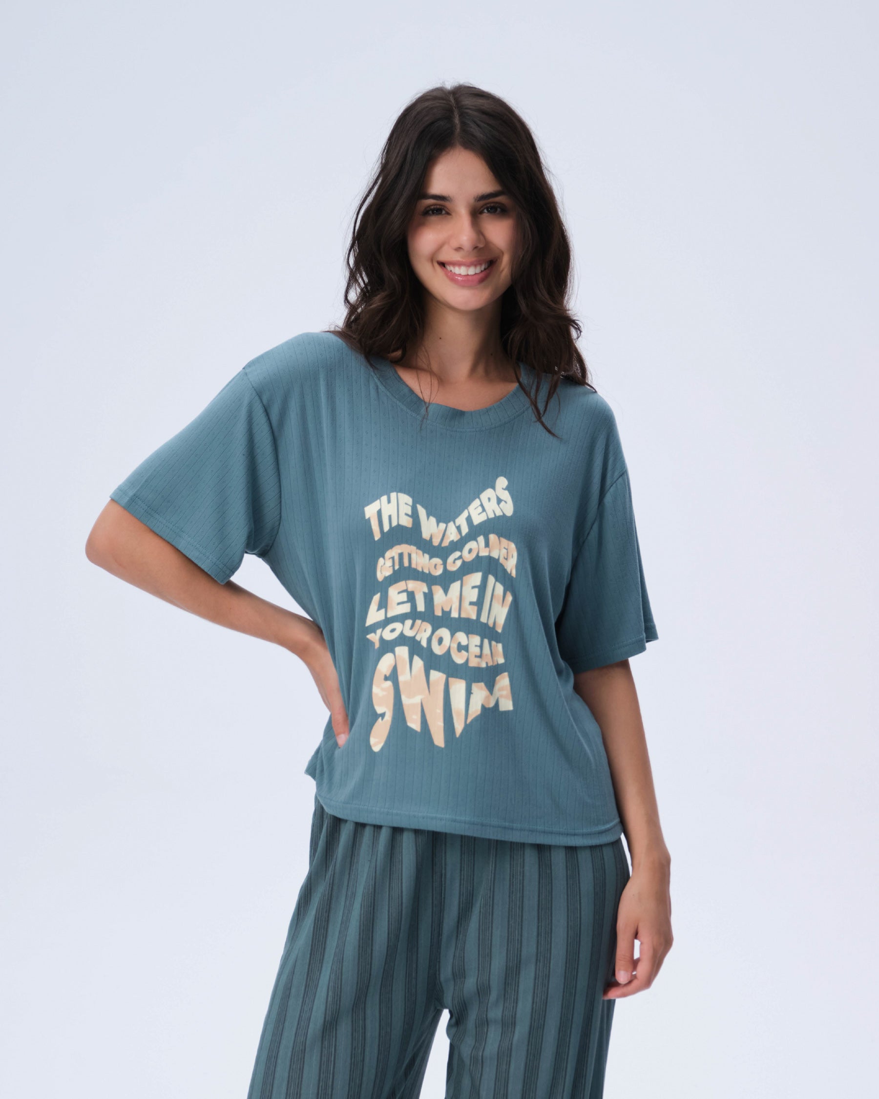 بيجامة نسائية - قطعتين (3XL-6XL)