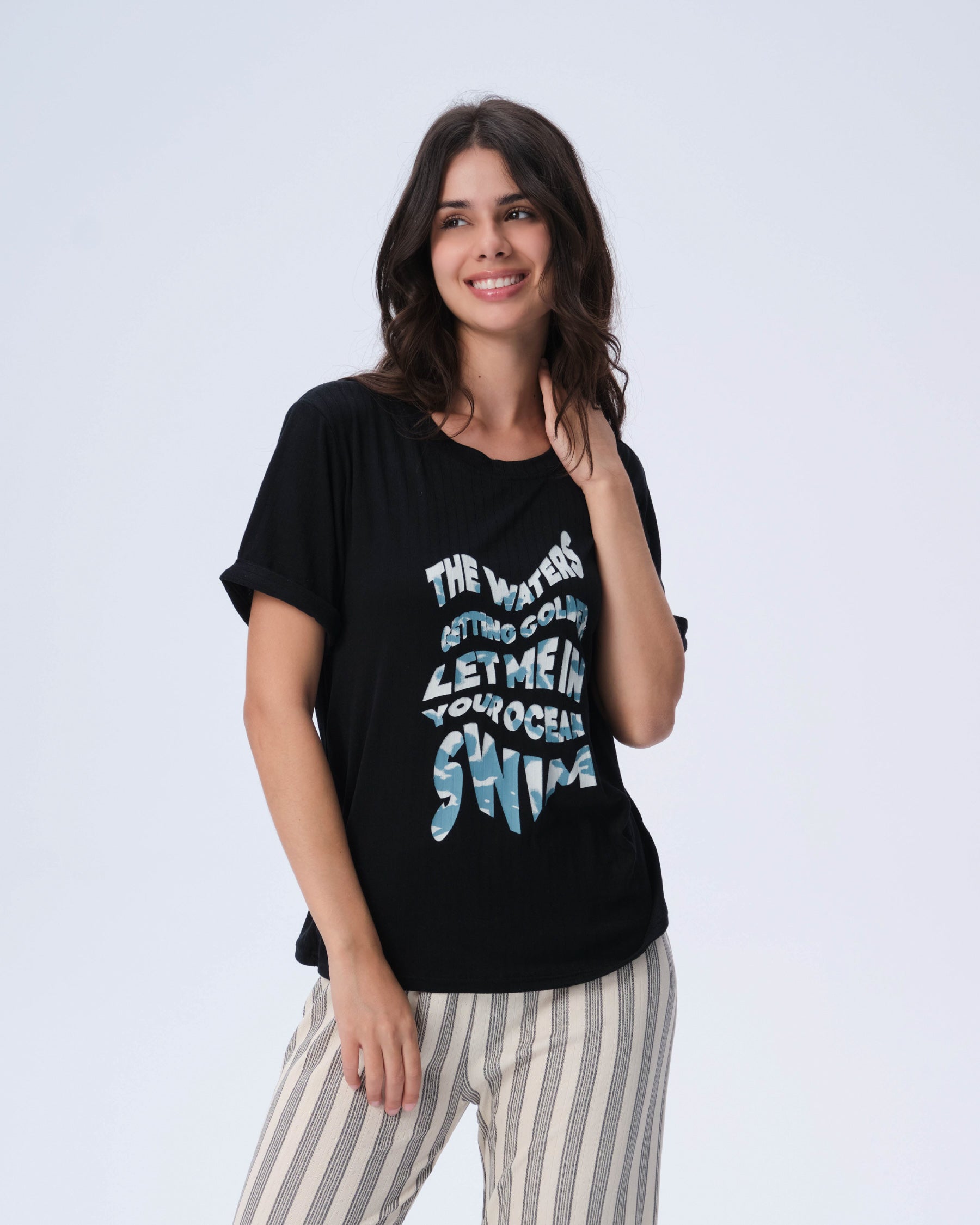 بيجامة نسائية - قطعتين (M-2XL)
