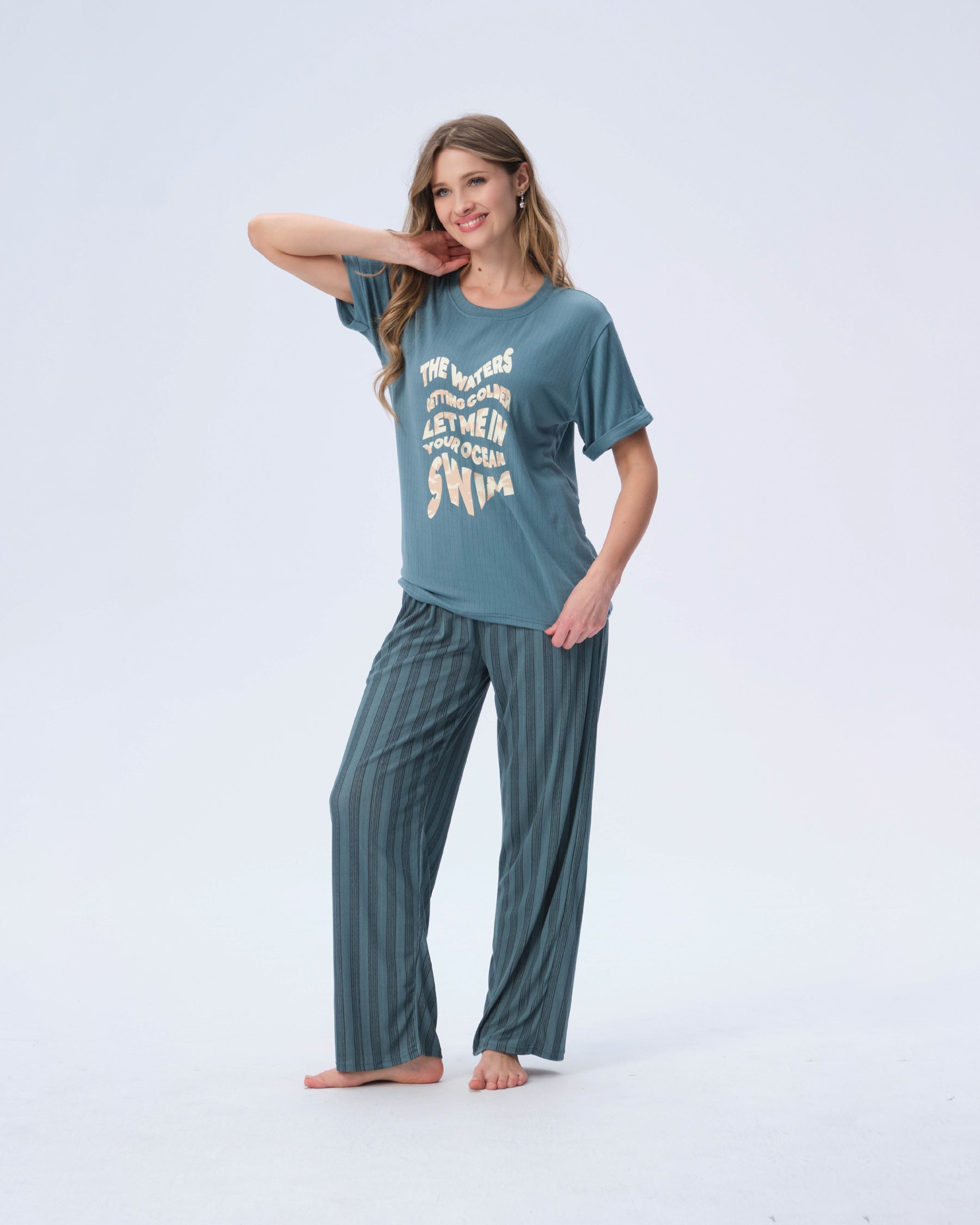 بيجامة نسائية - قطعتين (M-2XL)